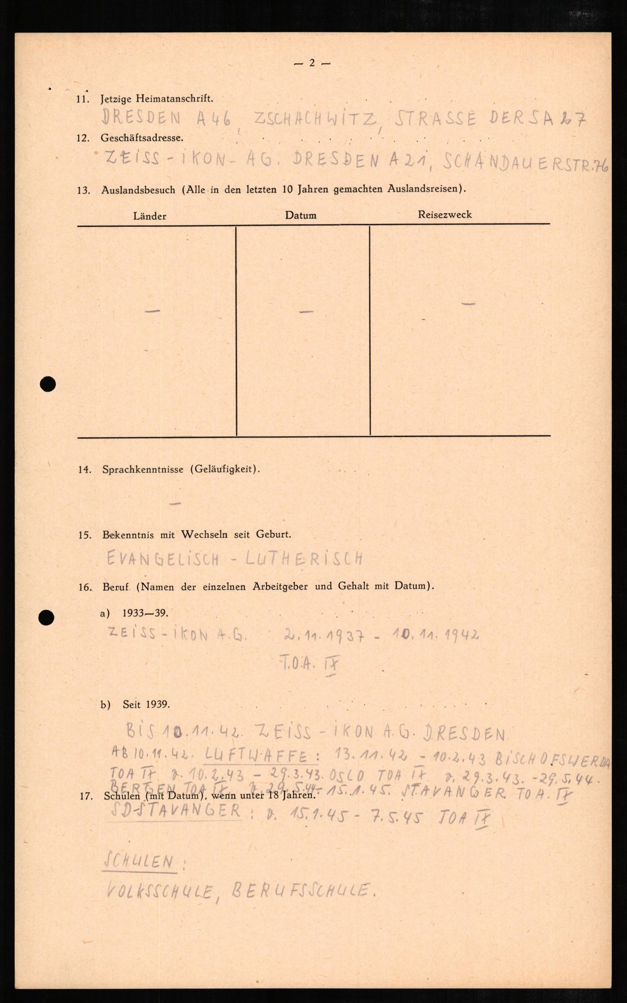 Forsvaret, Forsvarets overkommando II, AV/RA-RAFA-3915/D/Db/L0007: CI Questionaires. Tyske okkupasjonsstyrker i Norge. Tyskere., 1945-1946, p. 168