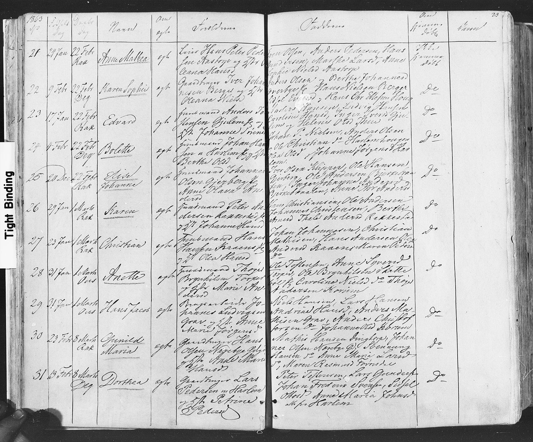 Rakkestad prestekontor Kirkebøker, AV/SAO-A-2008/F/Fa/L0011: Parish register (official) no. I 11, 1862-1877, p. 23