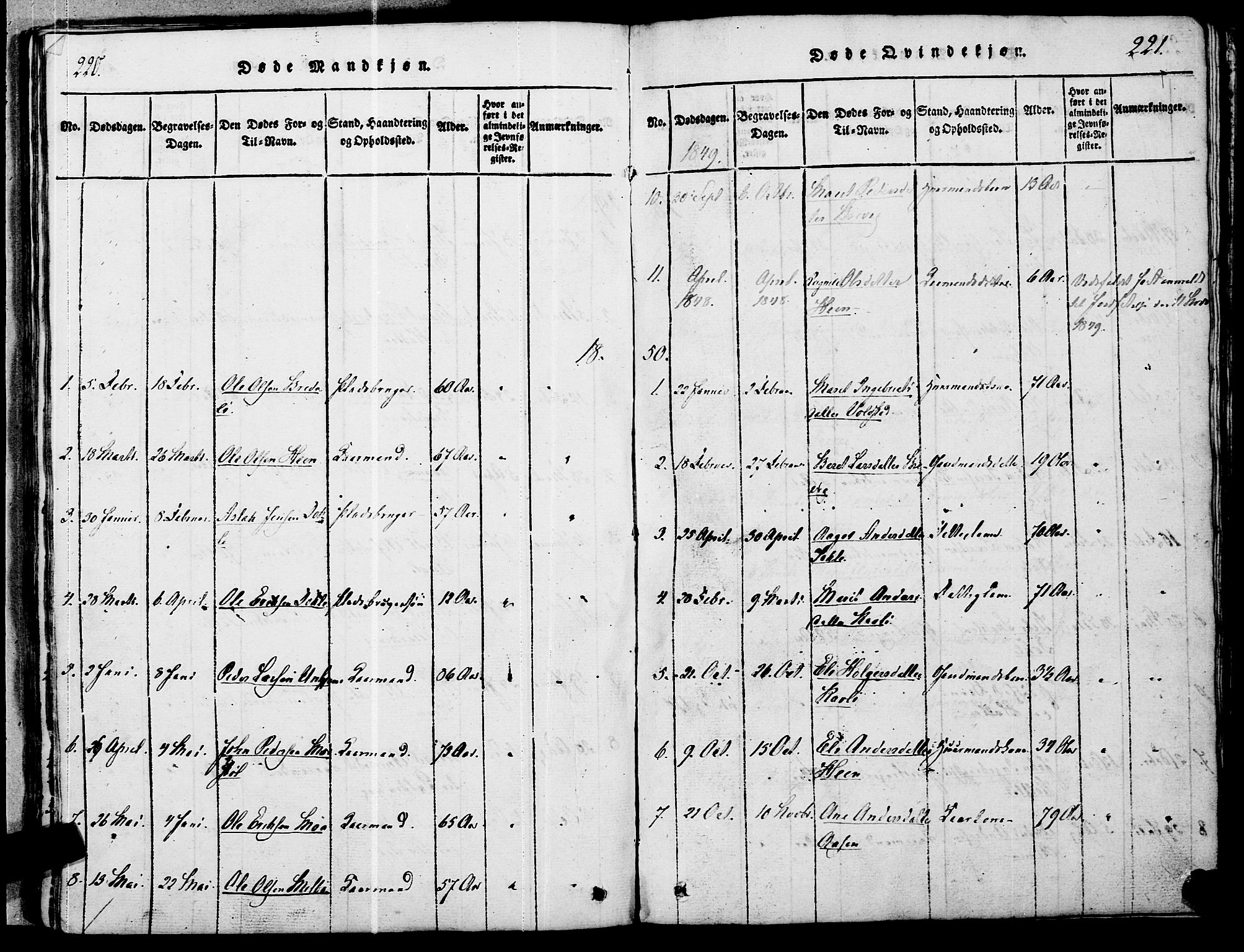 Ministerialprotokoller, klokkerbøker og fødselsregistre - Møre og Romsdal, SAT/A-1454/545/L0585: Parish register (official) no. 545A01, 1818-1853, p. 220-221