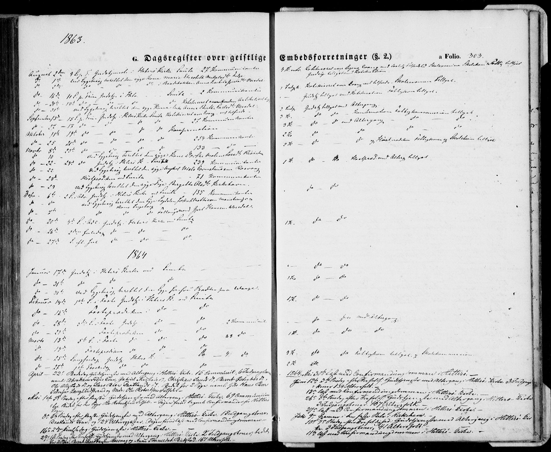 Flekkefjord sokneprestkontor, AV/SAK-1111-0012/F/Fa/Fab/L0004: Parish register (official) no. A 4, 1850-1875, p. 303