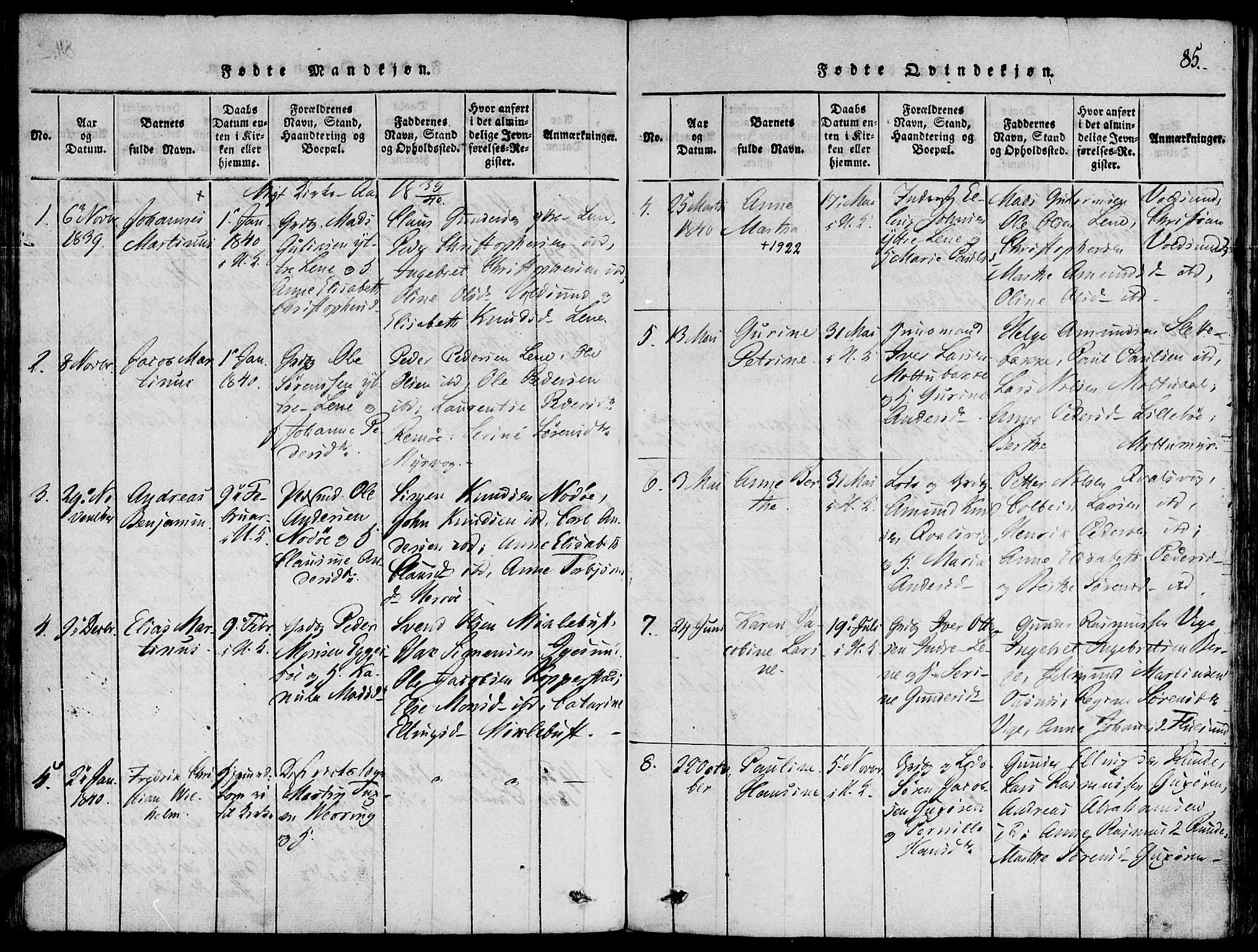Ministerialprotokoller, klokkerbøker og fødselsregistre - Møre og Romsdal, SAT/A-1454/507/L0069: Parish register (official) no. 507A04, 1816-1841, p. 85