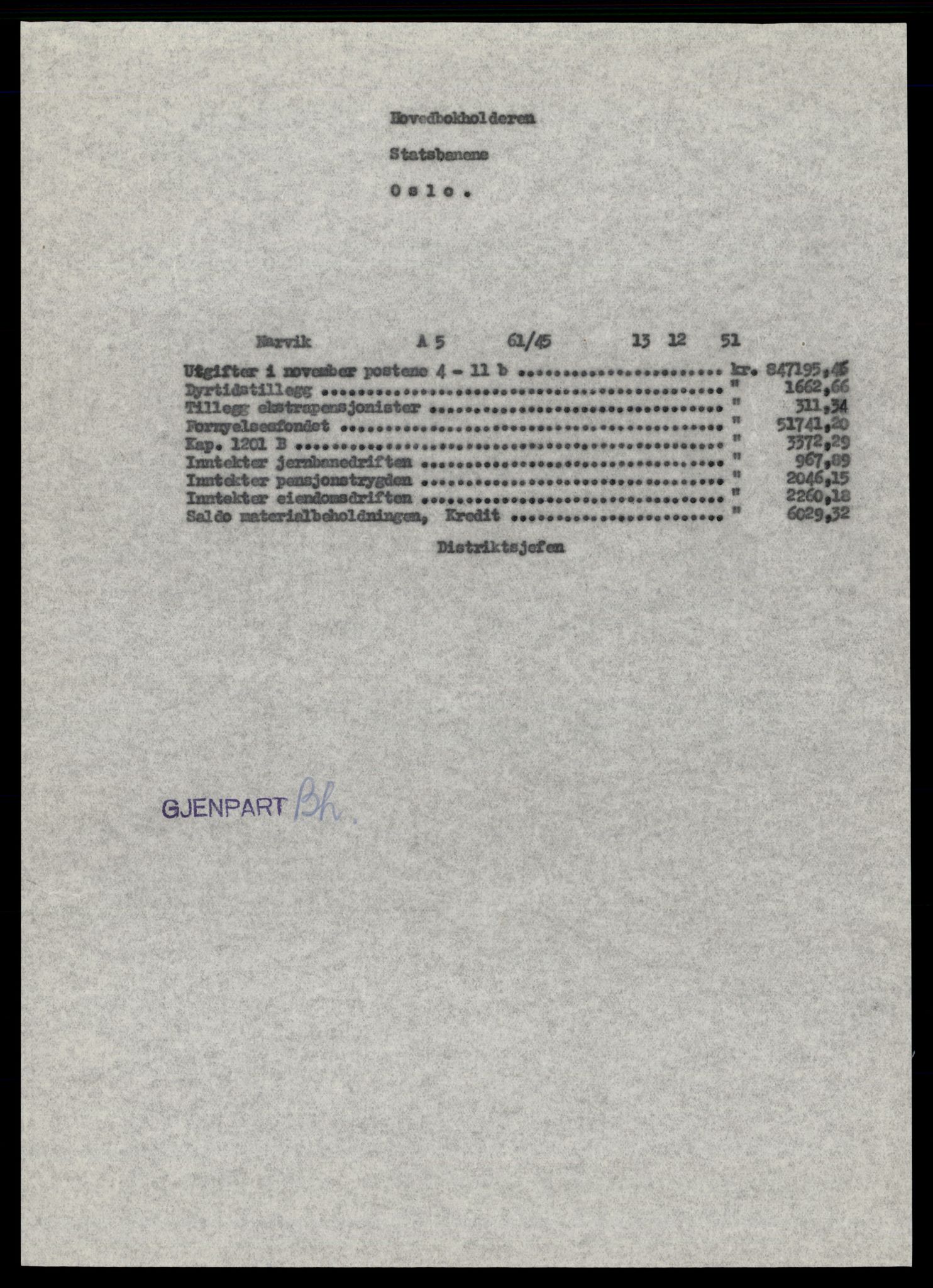 Norges statsbaner (NSB) - Narvik distrikt, AV/SAT-A-6460/0002/X/Xd/L0002: --, 1940-1954, p. 1285