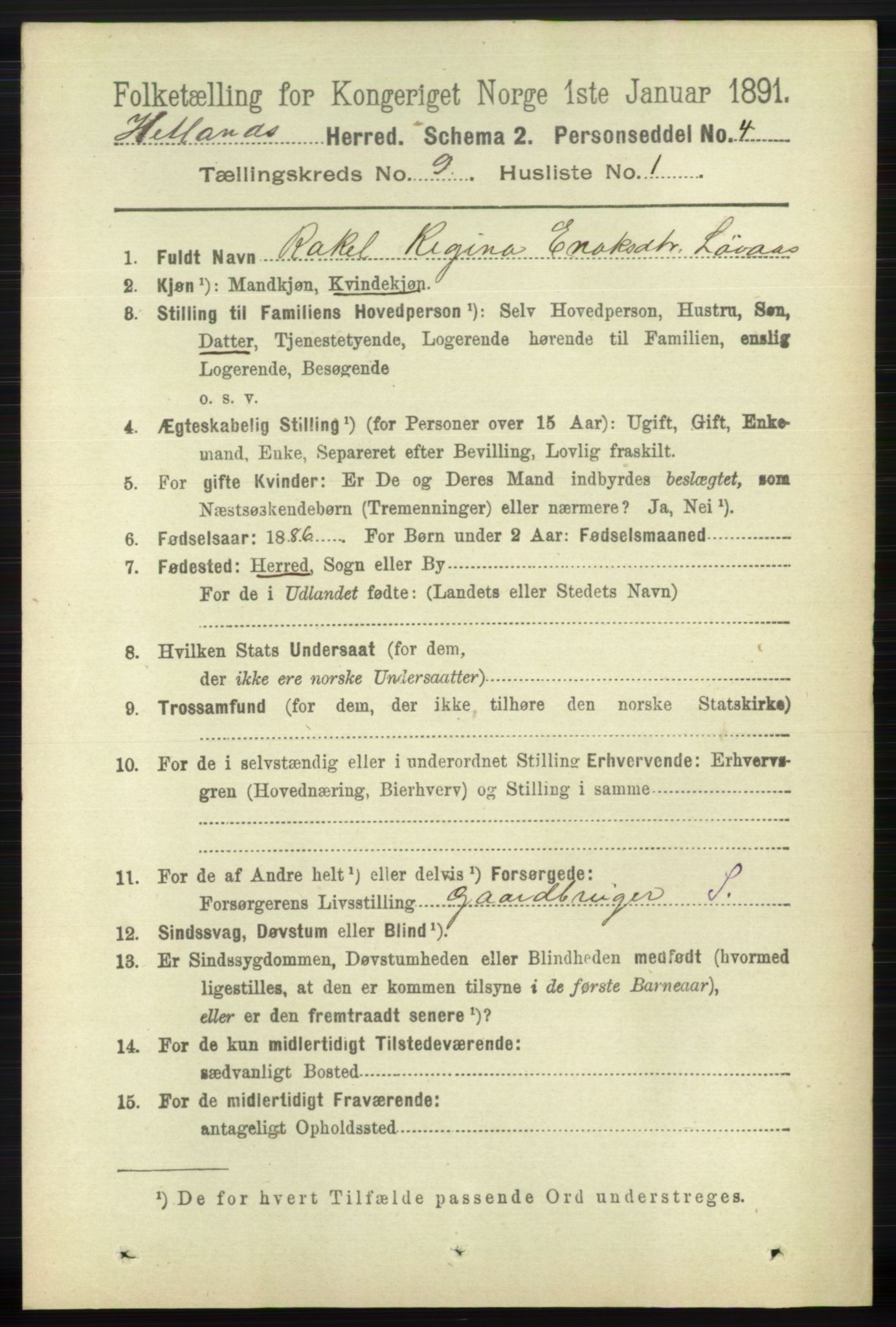 RA, 1891 census for 1126 Hetland, 1891, p. 5112