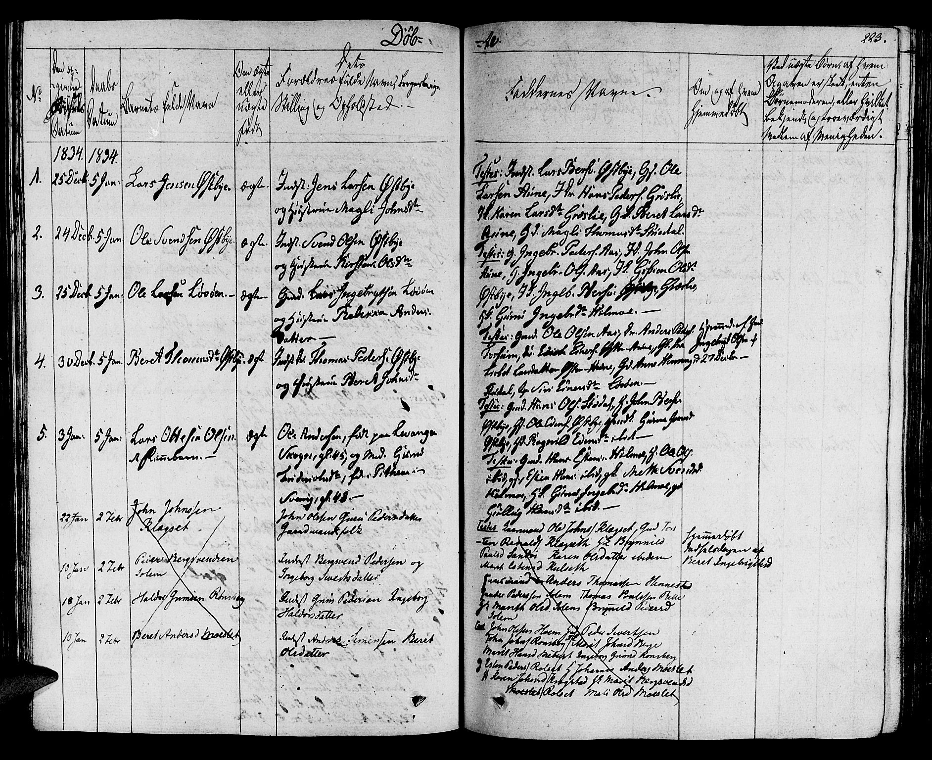 Ministerialprotokoller, klokkerbøker og fødselsregistre - Sør-Trøndelag, SAT/A-1456/695/L1144: Parish register (official) no. 695A05 /2, 1824-1842, p. 223