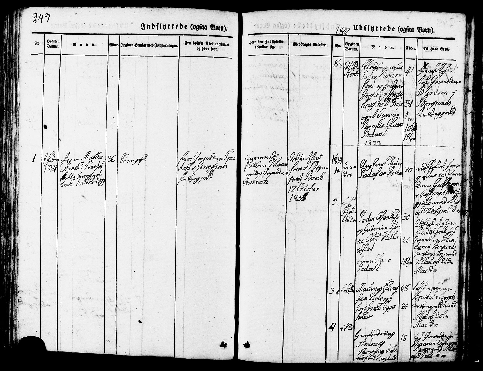 Ministerialprotokoller, klokkerbøker og fødselsregistre - Møre og Romsdal, SAT/A-1454/517/L0221: Parish register (official) no. 517A01, 1827-1858, p. 247