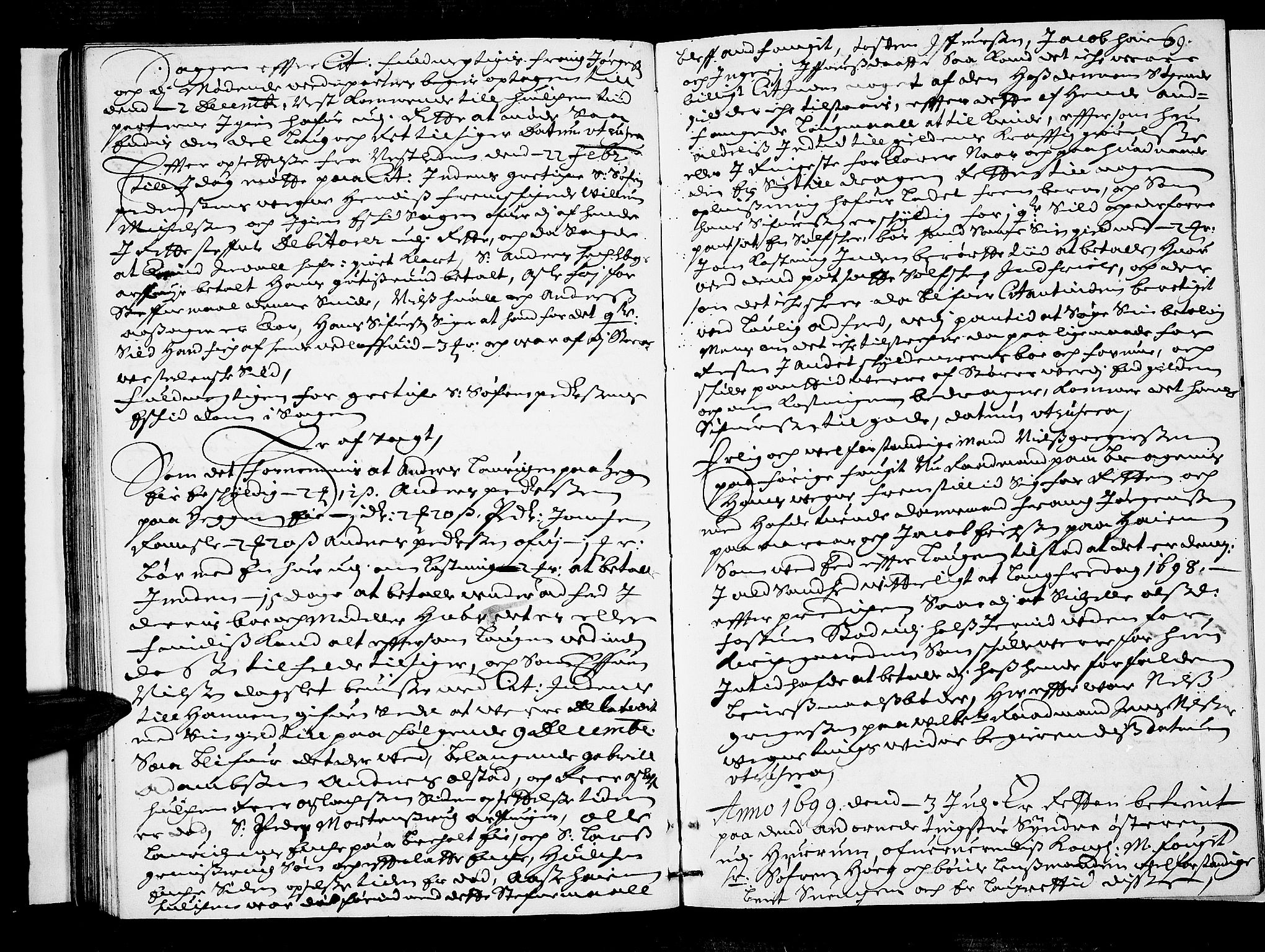 Lier, Røyken og Hurum sorenskriveri, AV/SAKO-A-89/F/Fa/L0037: Tingbok, 1697-1699, p. 69