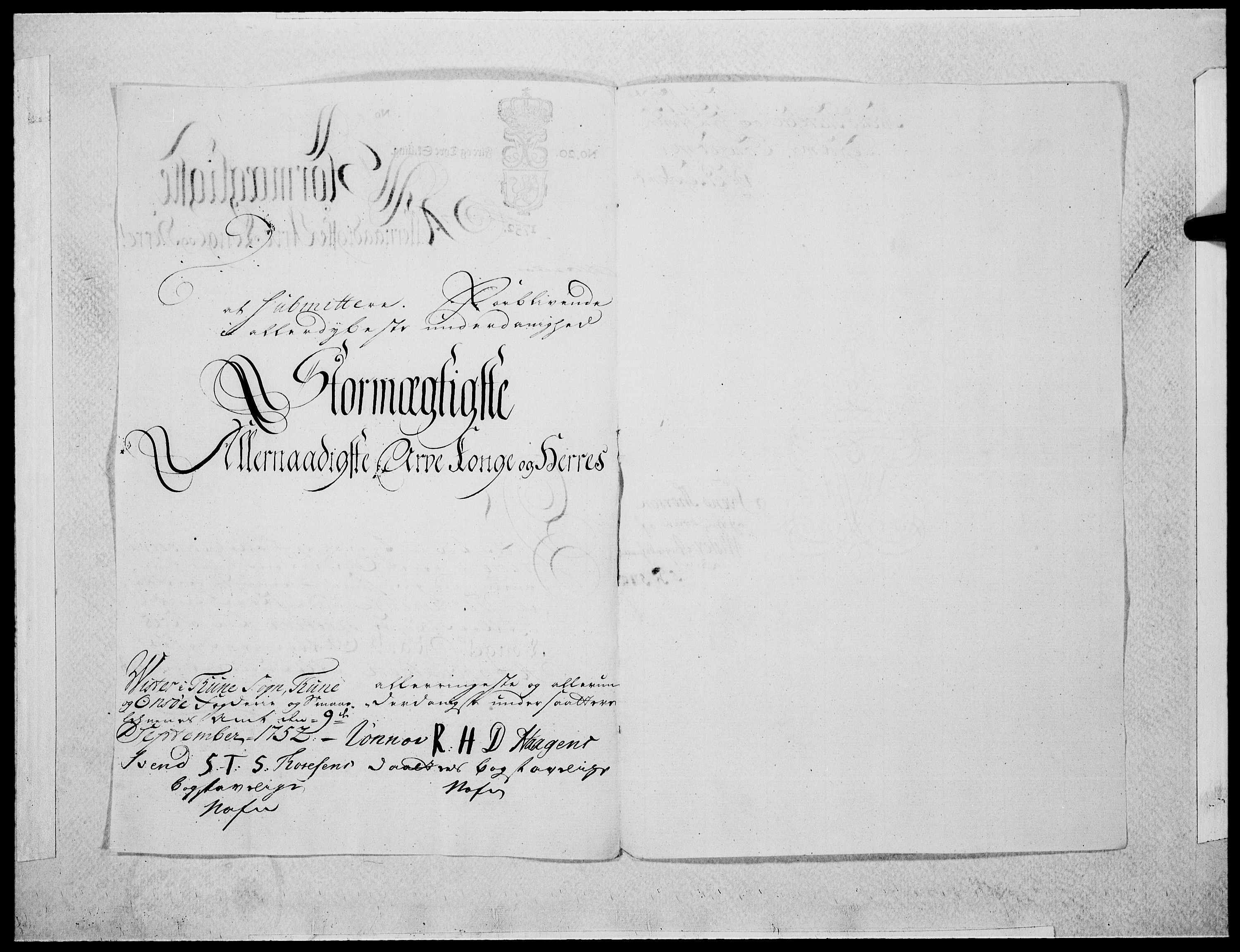 Danske Kanselli 1572-1799, AV/RA-EA-3023/F/Fc/Fcc/Fcca/L0162: Norske innlegg 1572-1799, 1752, p. 290