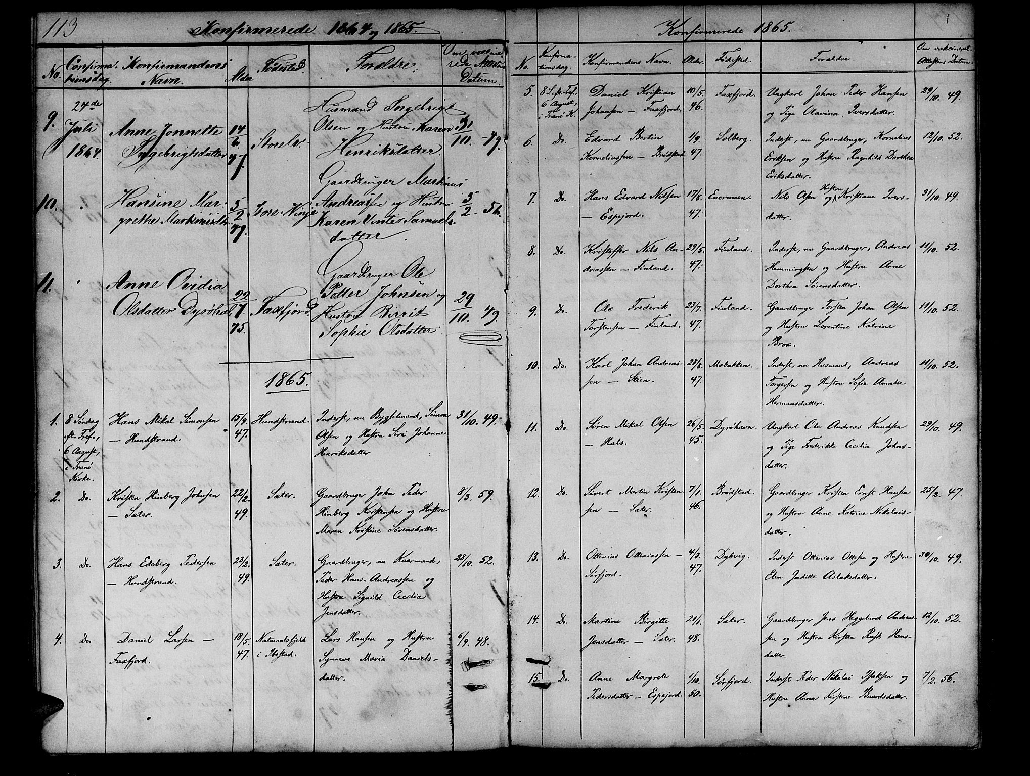Tranøy sokneprestkontor, SATØ/S-1313/I/Ia/Iab/L0012klokker: Parish register (copy) no. 12, 1859-1874, p. 113