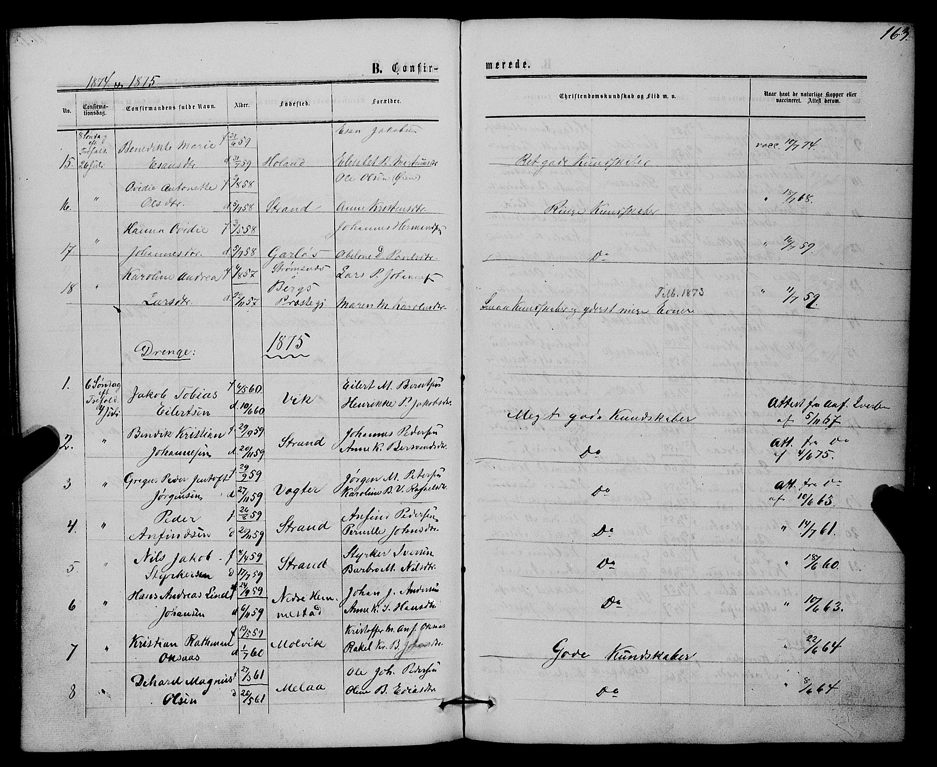 Kvæfjord sokneprestkontor, AV/SATØ-S-1323/G/Ga/Gaa/L0004kirke: Parish register (official) no. 4, 1857-1877, p. 163