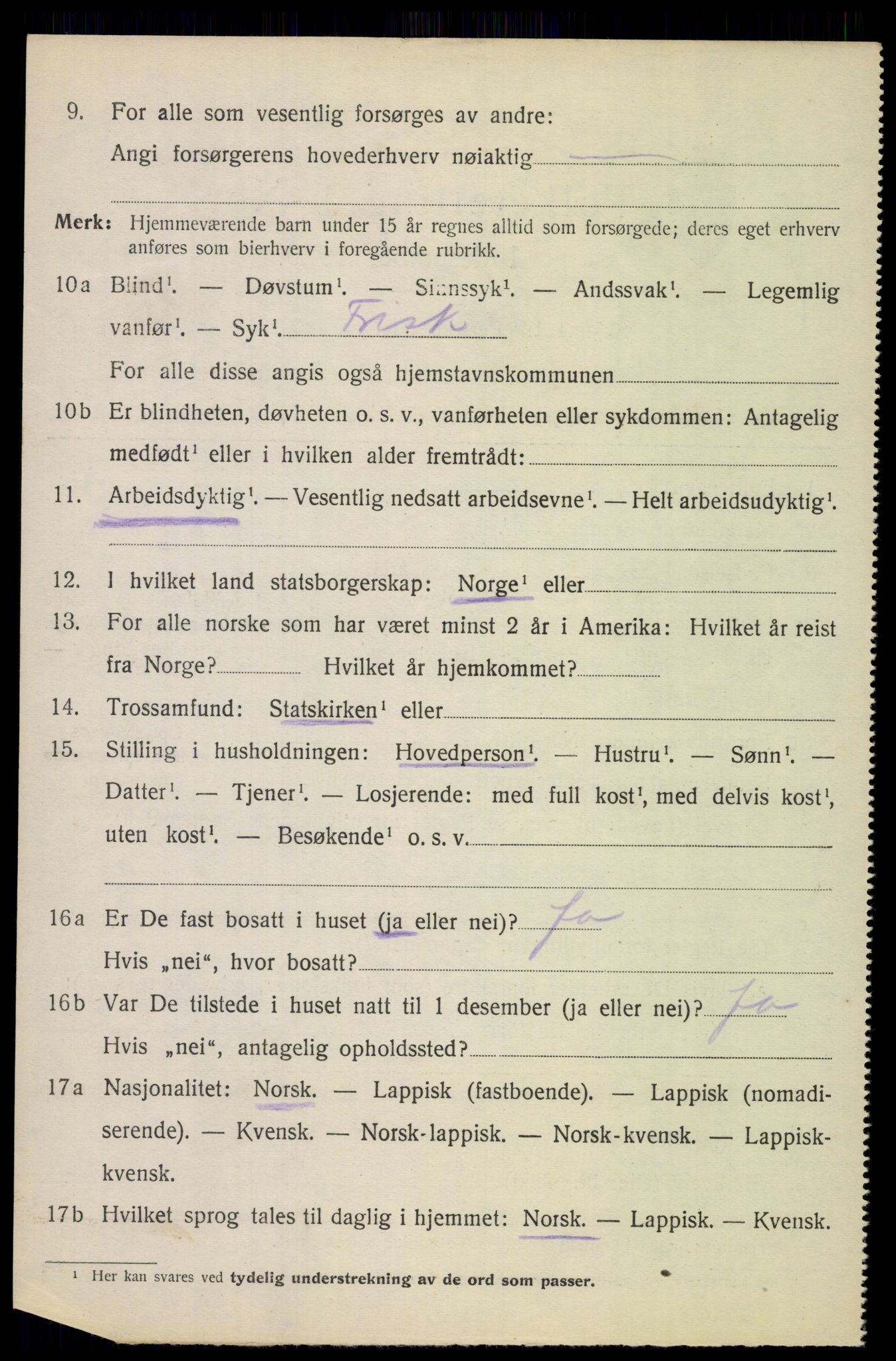 SAT, 1920 census for Evenes, 1920, p. 13183