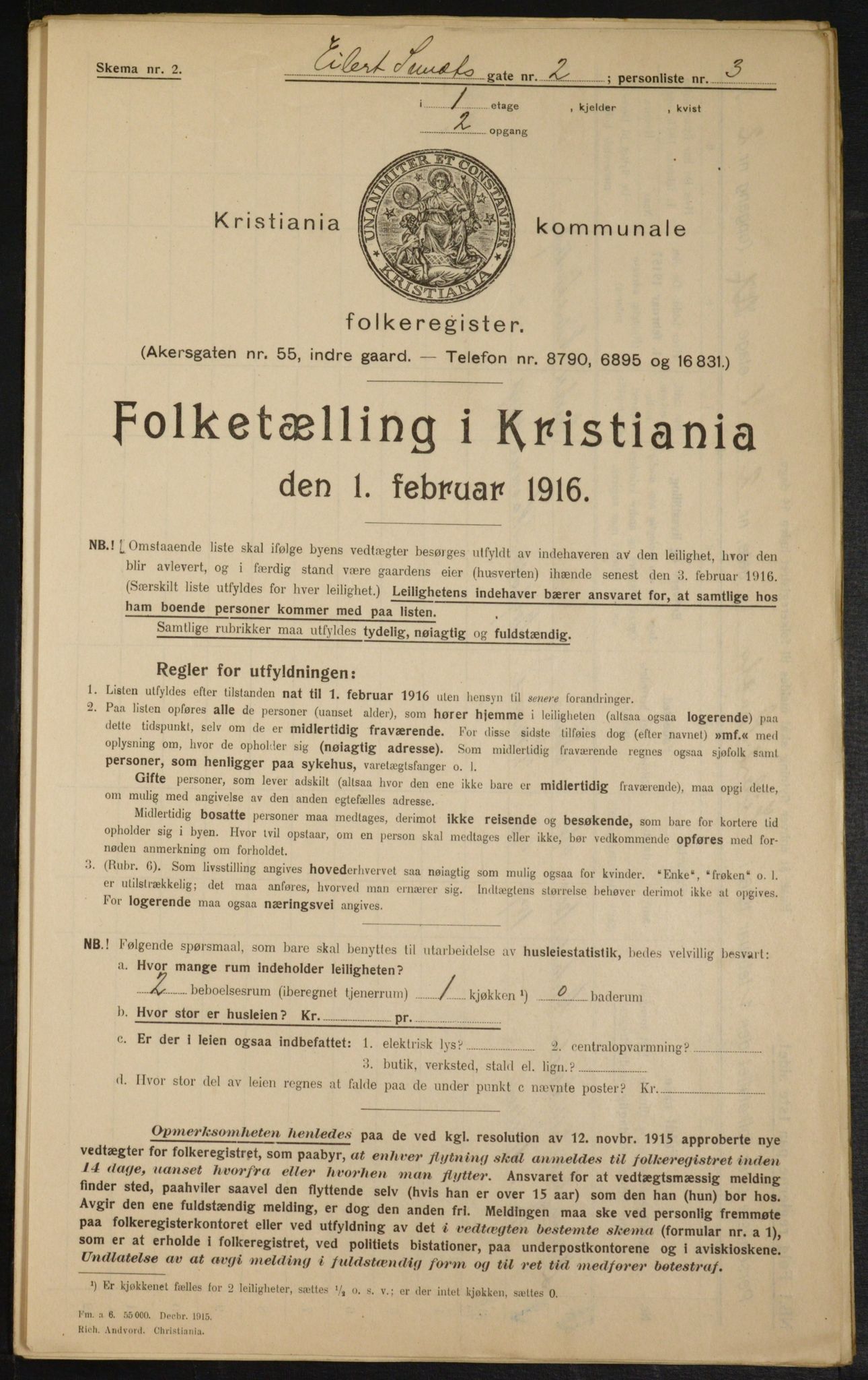 OBA, Municipal Census 1916 for Kristiania, 1916, p. 19187