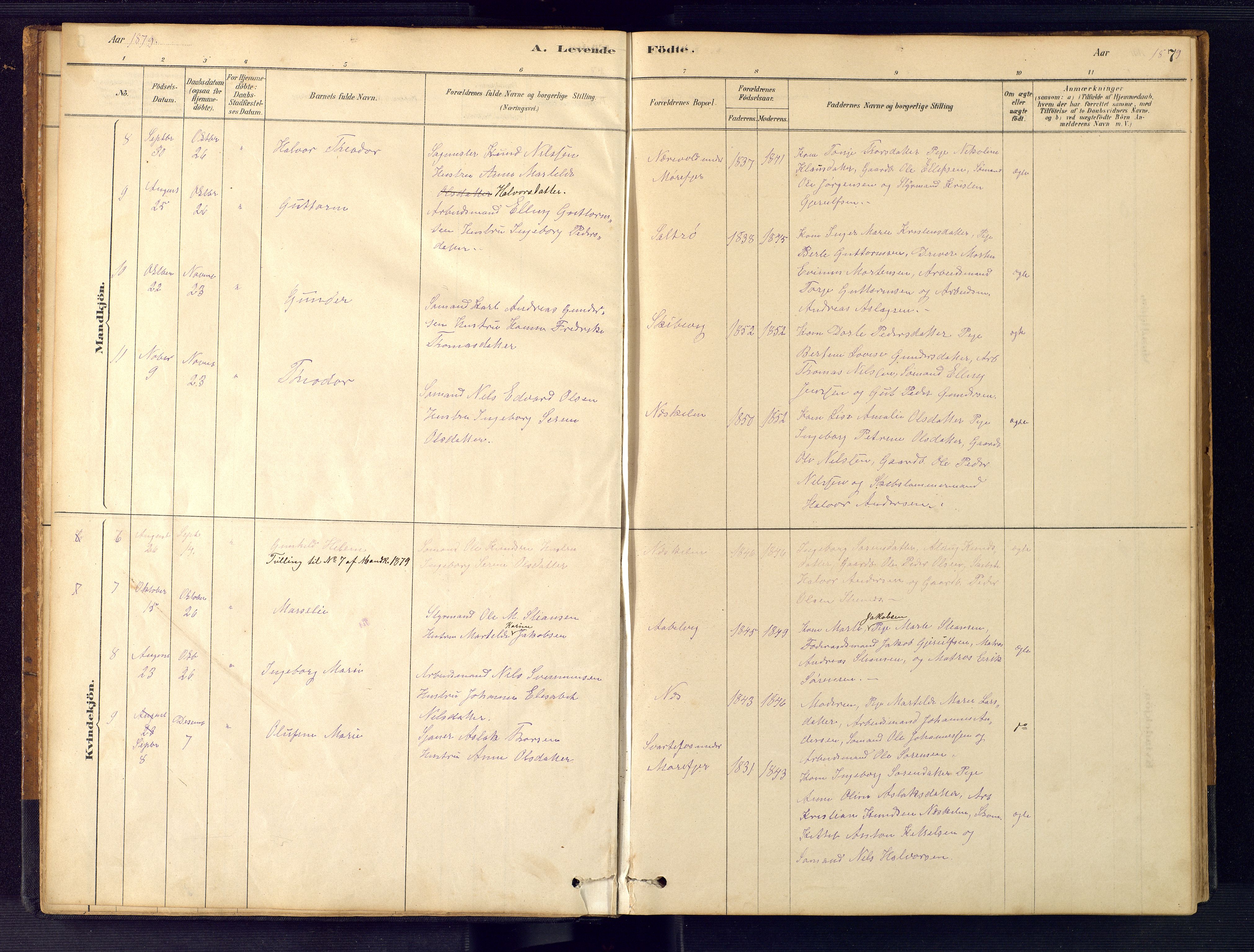 Austre Moland sokneprestkontor, AV/SAK-1111-0001/F/Fb/Fbb/L0001: Parish register (copy) no. B 1, 1878-1904, p. 7