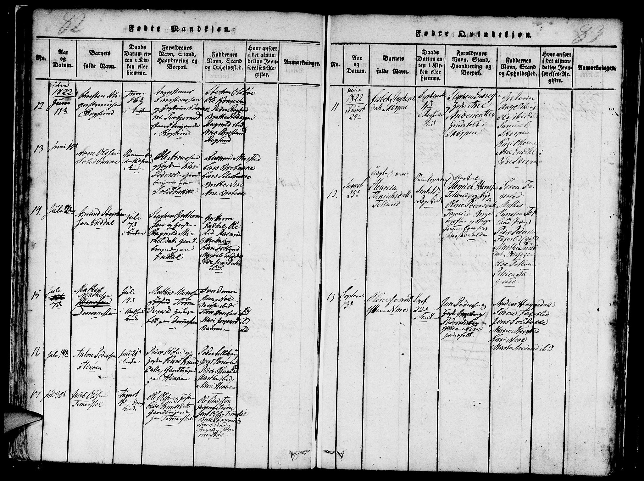 Davik sokneprestembete, AV/SAB-A-79701/H/Haa/Haaa/L0003: Parish register (official) no. A 3, 1816-1830, p. 82-83