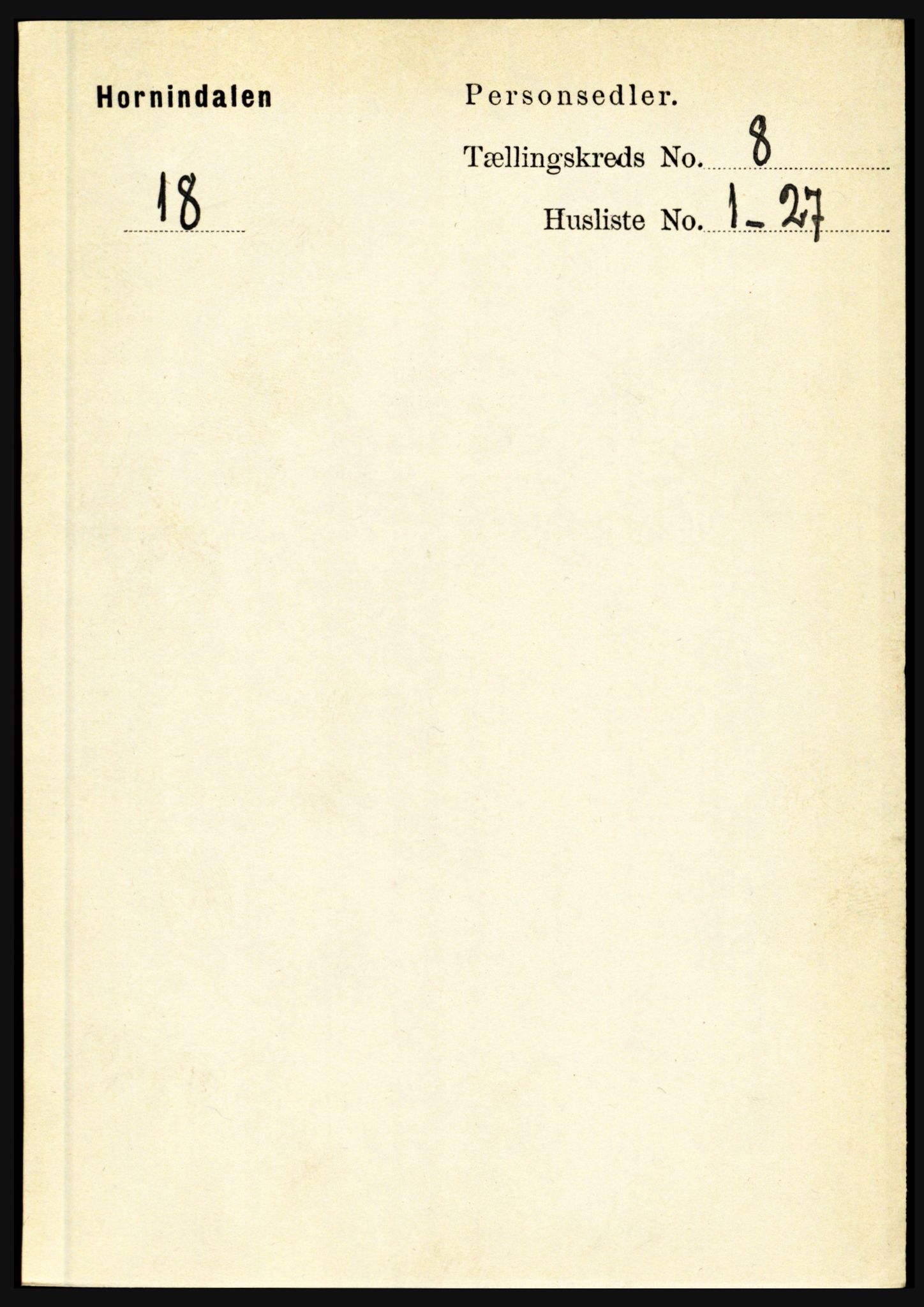 RA, 1891 census for 1444 Hornindal, 1891, p. 1895