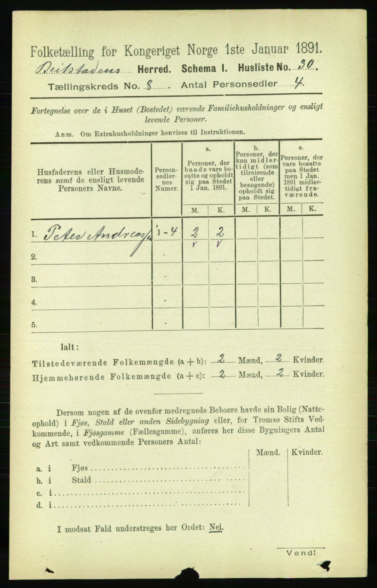 RA, 1891 census for 1727 Beitstad, 1891, p. 2151