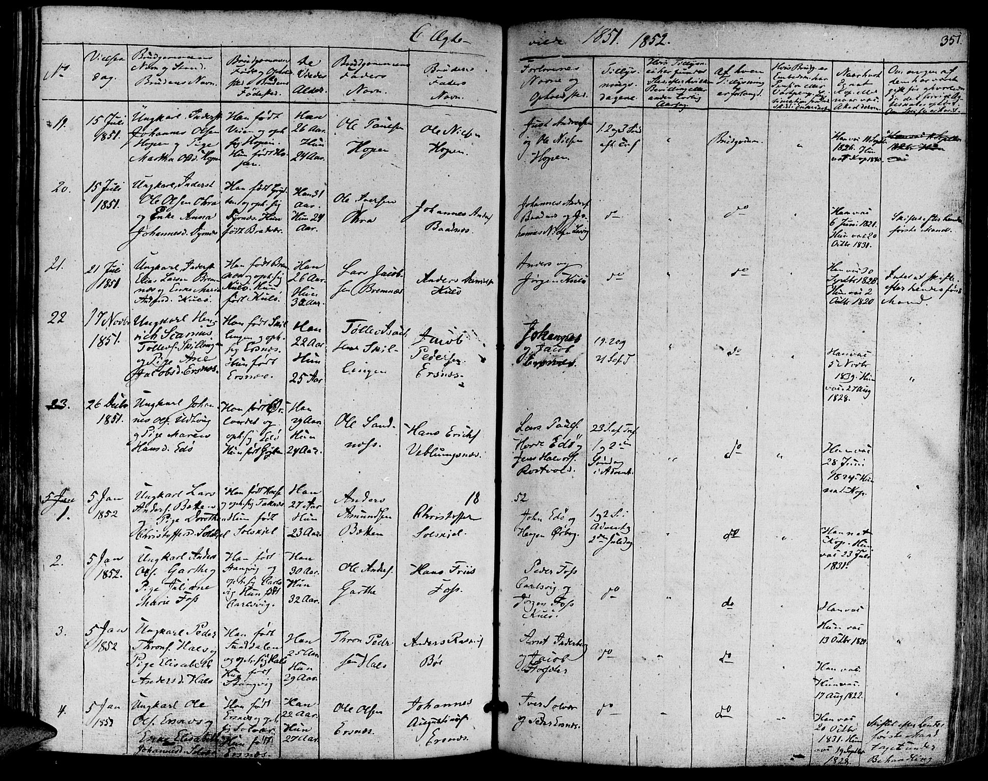 Ministerialprotokoller, klokkerbøker og fødselsregistre - Møre og Romsdal, AV/SAT-A-1454/581/L0936: Parish register (official) no. 581A04, 1836-1852, p. 351