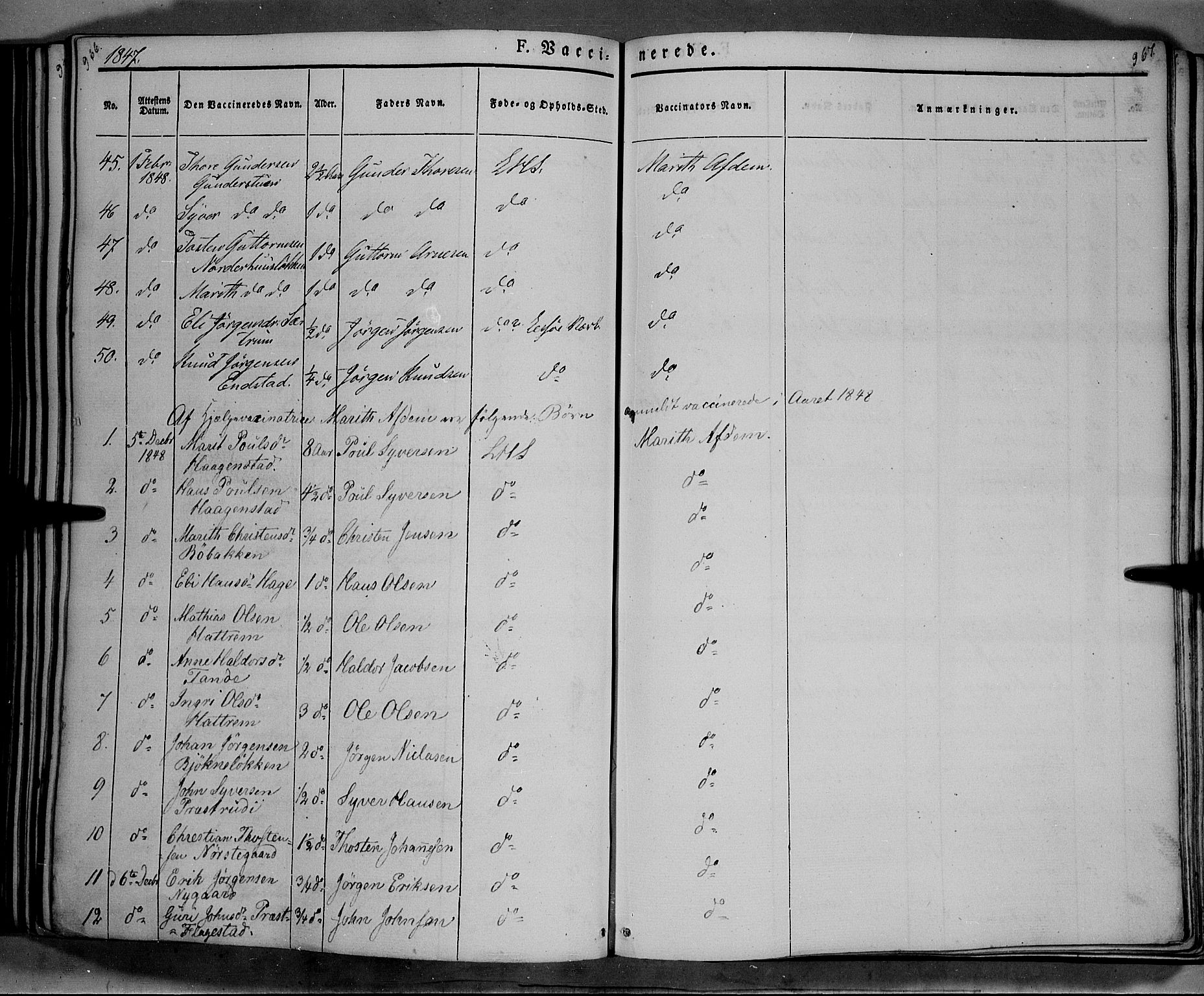 Lesja prestekontor, SAH/PREST-068/H/Ha/Haa/L0006: Parish register (official) no. 6B, 1843-1854, p. 966-967