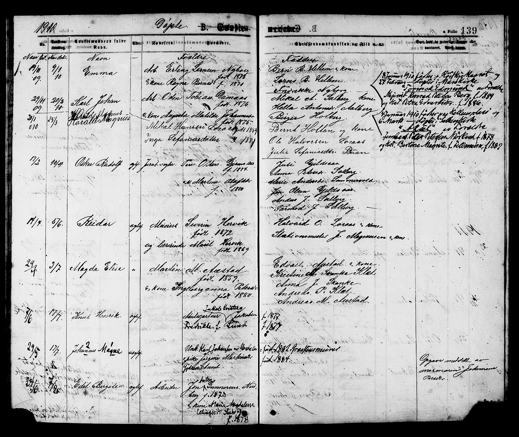 Ministerialprotokoller, klokkerbøker og fødselsregistre - Nord-Trøndelag, AV/SAT-A-1458/731/L0311: Parish register (copy) no. 731C02, 1875-1911, p. 139