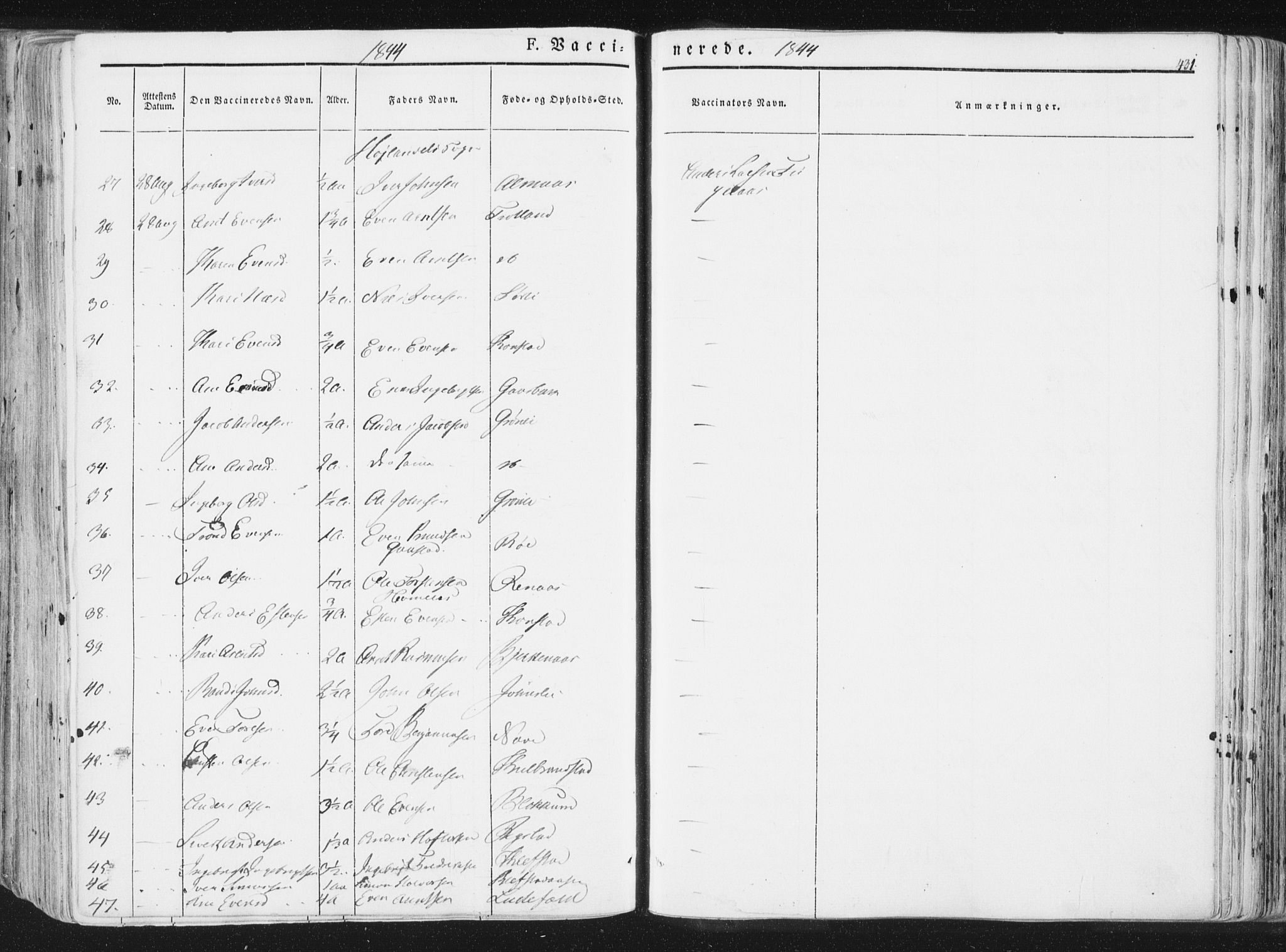 Ministerialprotokoller, klokkerbøker og fødselsregistre - Sør-Trøndelag, AV/SAT-A-1456/691/L1074: Parish register (official) no. 691A06, 1842-1852, p. 431