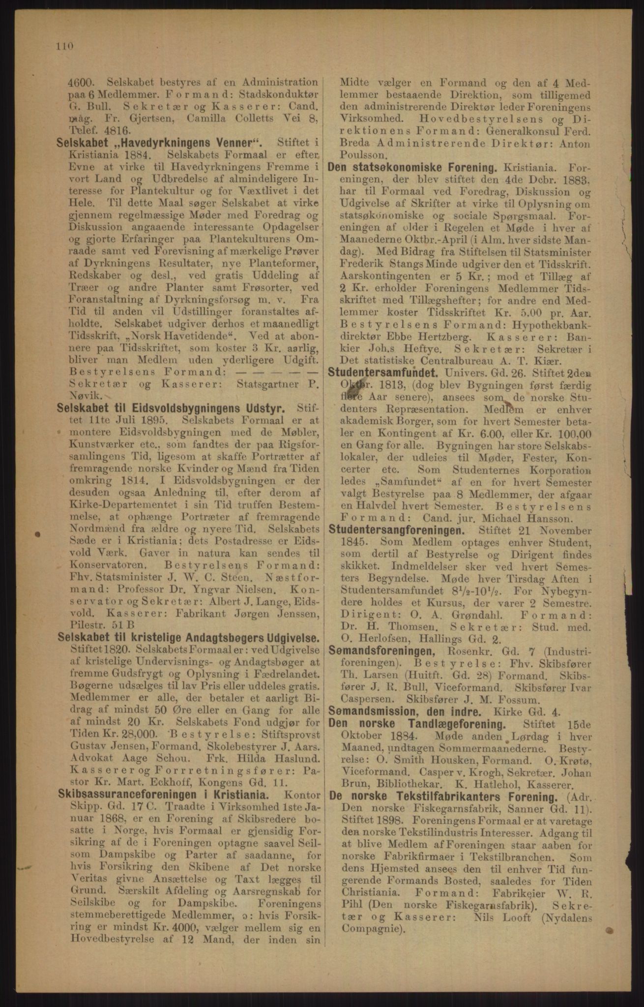 Kristiania/Oslo adressebok, PUBL/-, 1905, p. 110