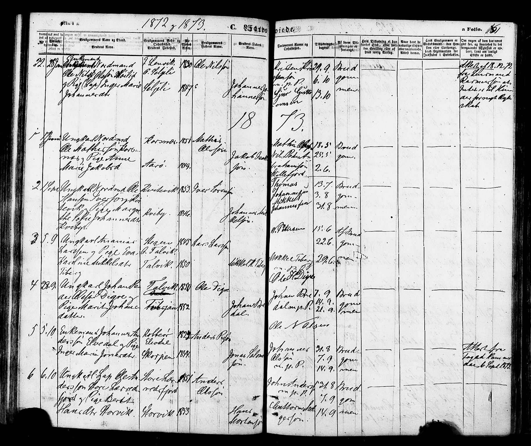 Talvik sokneprestkontor, SATØ/S-1337/H/Ha/L0011kirke: Parish register (official) no. 11, 1864-1877, p. 161