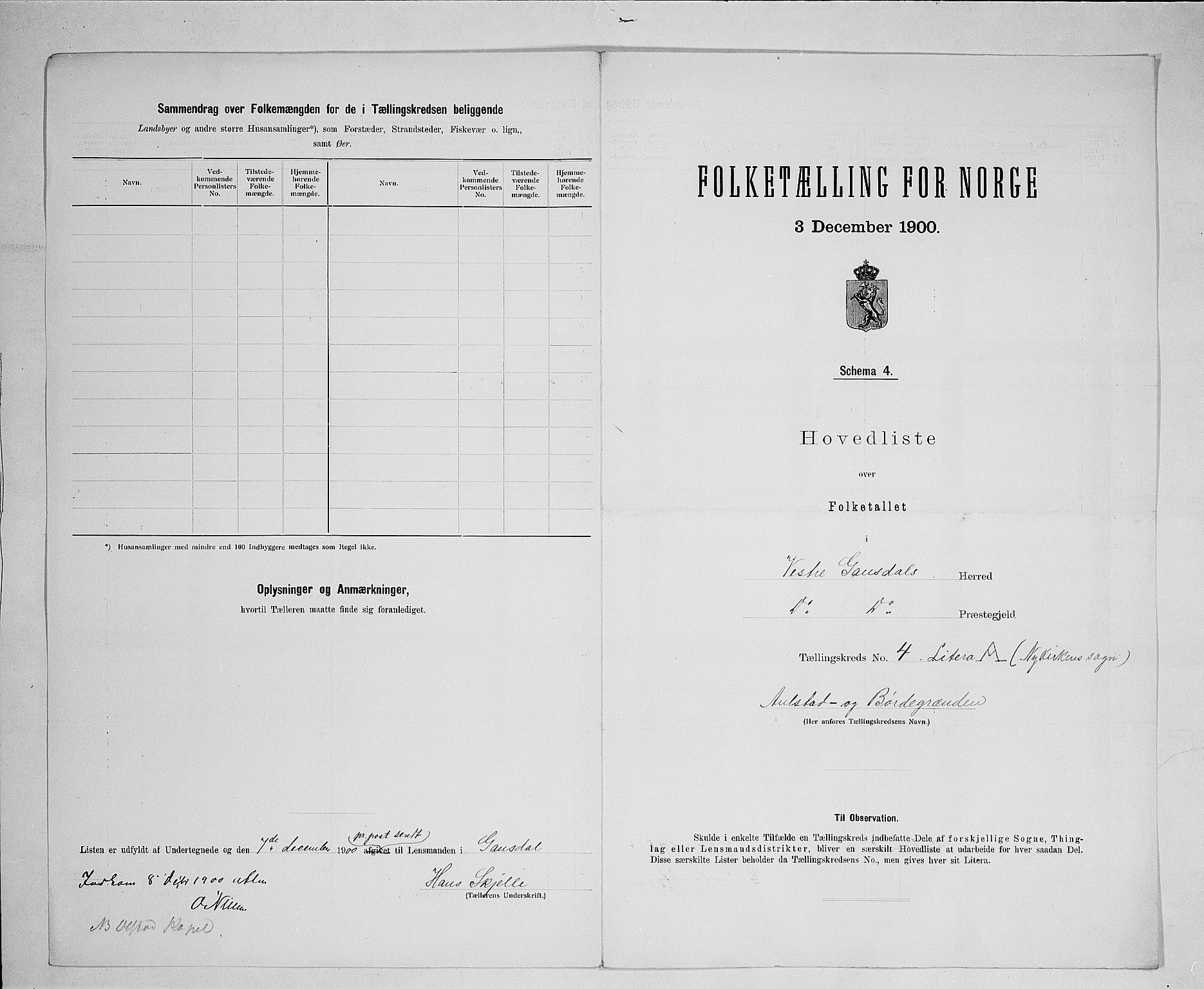 SAH, 1900 census for Vestre Gausdal, 1900, p. 21