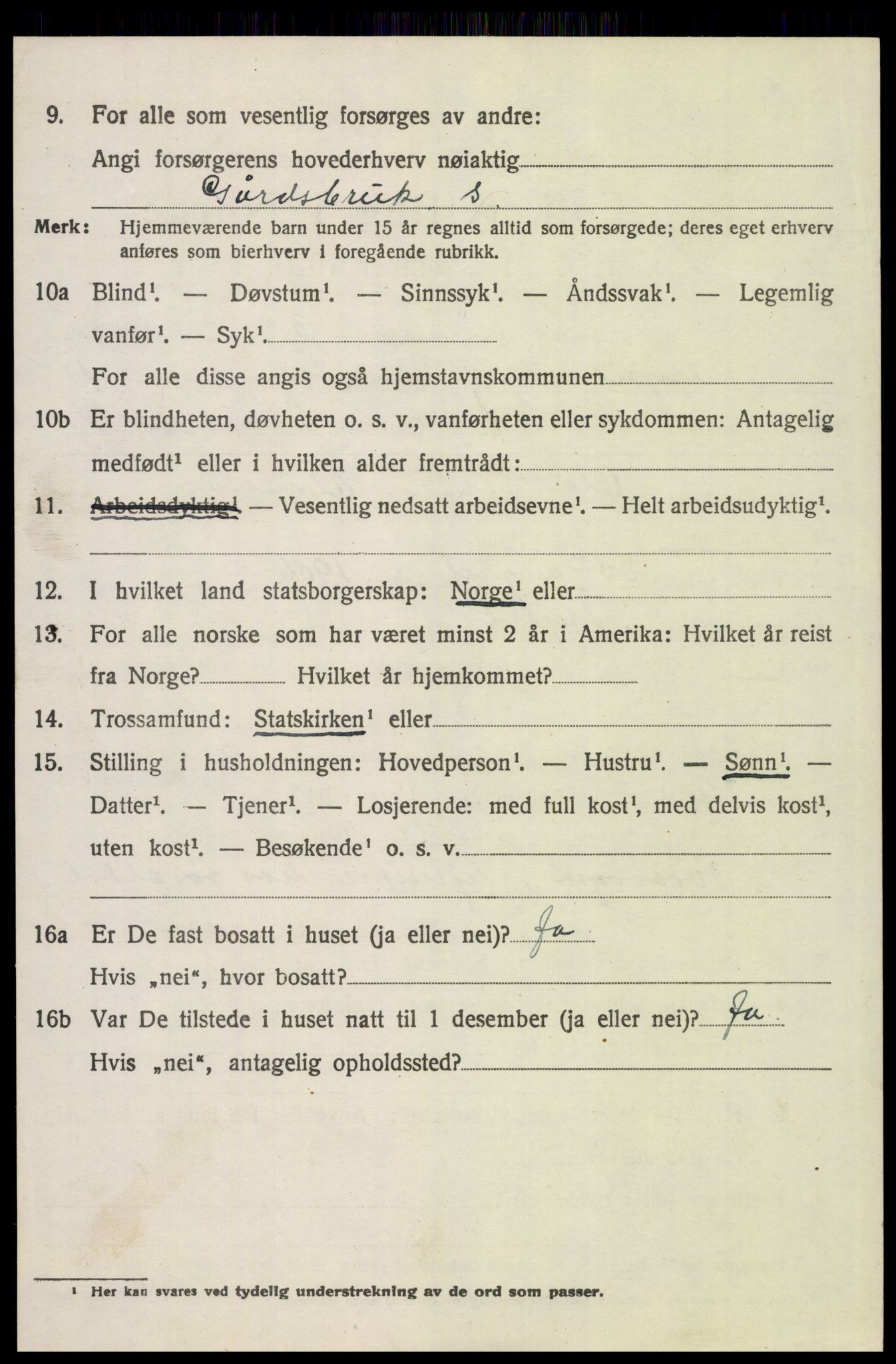 SAH, 1920 census for Trysil, 1920, p. 6962