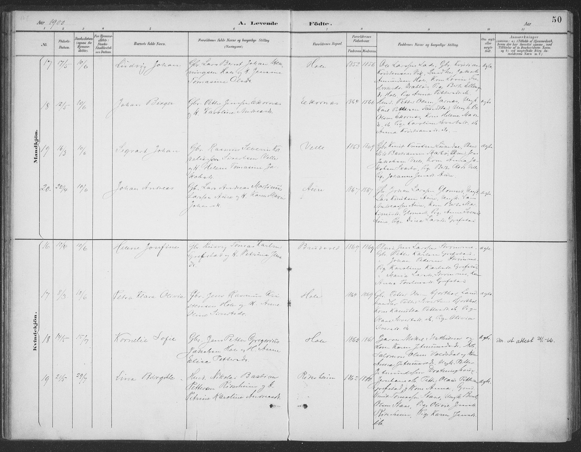 Ministerialprotokoller, klokkerbøker og fødselsregistre - Møre og Romsdal, AV/SAT-A-1454/523/L0335: Parish register (official) no. 523A02, 1891-1911, p. 50