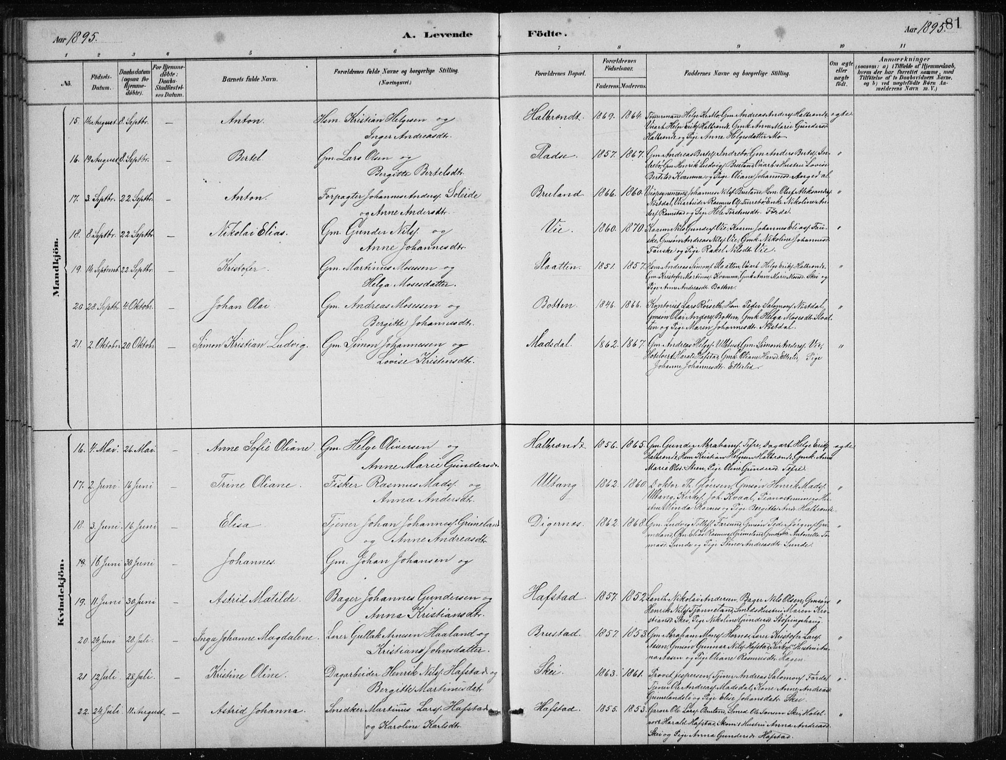 Førde sokneprestembete, AV/SAB-A-79901/H/Hab/Haba/L0002: Parish register (copy) no. A 2, 1881-1898, p. 81