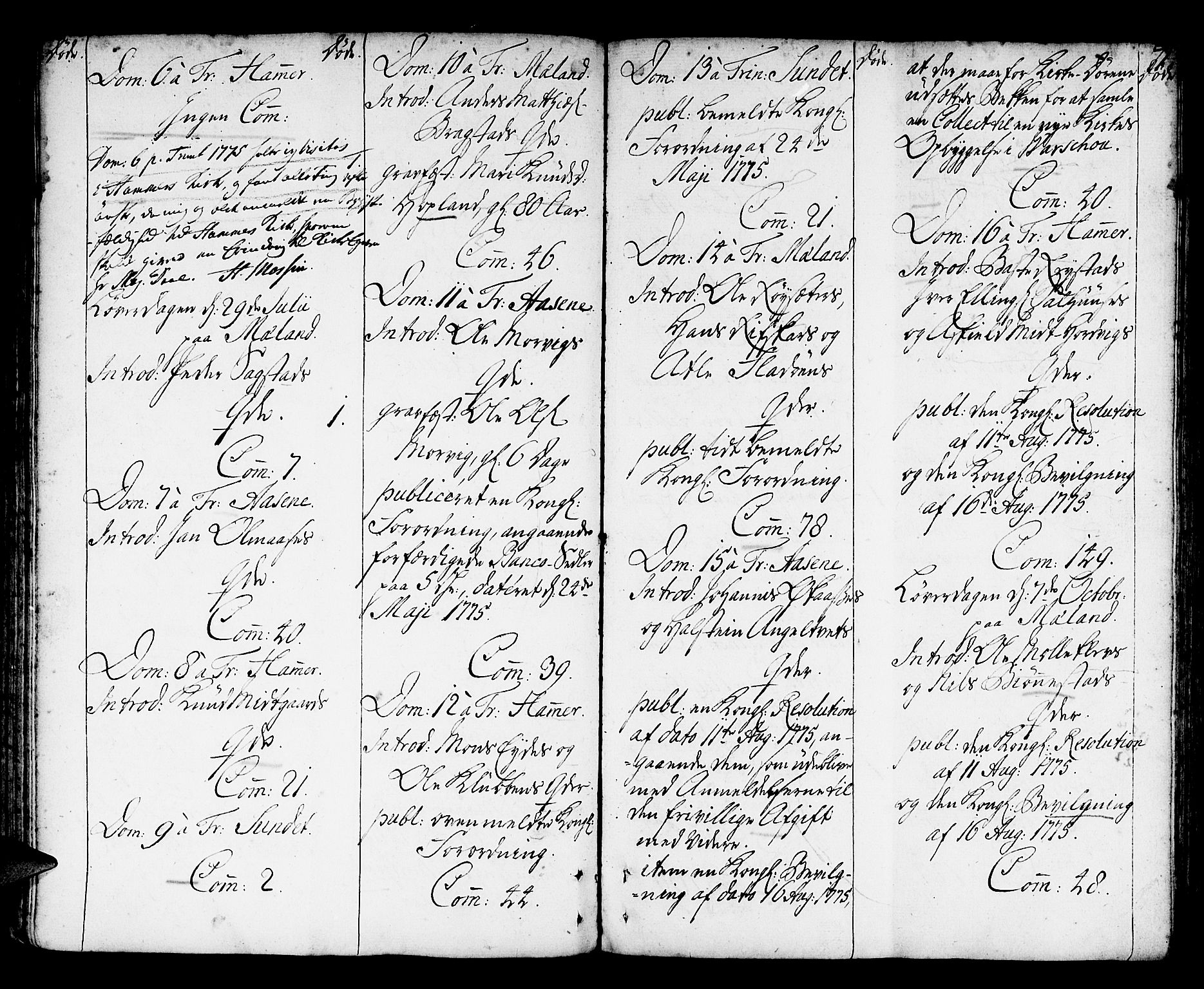 Hamre sokneprestembete, AV/SAB-A-75501/H/Ha/Haa/Haaa/L0007: Parish register (official) no. A 7, 1762-1777, p. 71