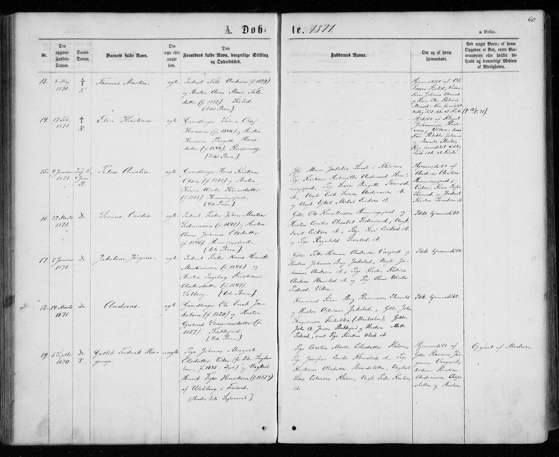 Tranøy sokneprestkontor, SATØ/S-1313/I/Ia/Iaa/L0008kirke: Parish register (official) no. 8, 1867-1877, p. 60