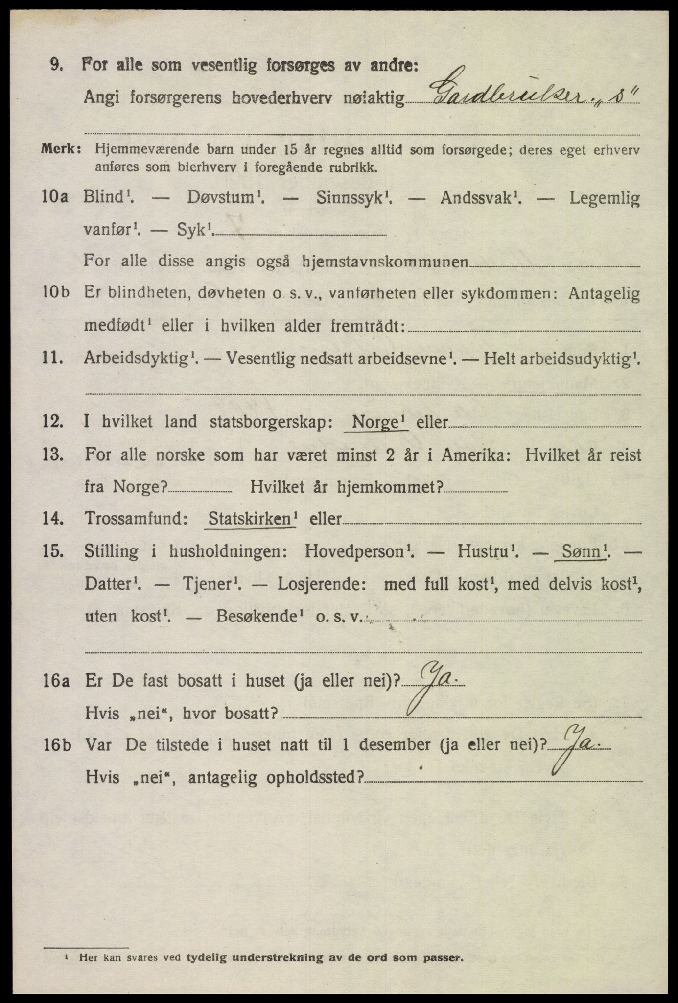 SAK, 1920 census for Sør-Audnedal, 1920, p. 2722