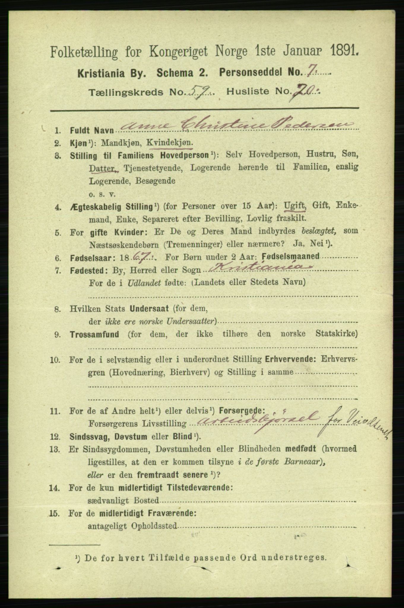 RA, 1891 census for 0301 Kristiania, 1891, p. 31687