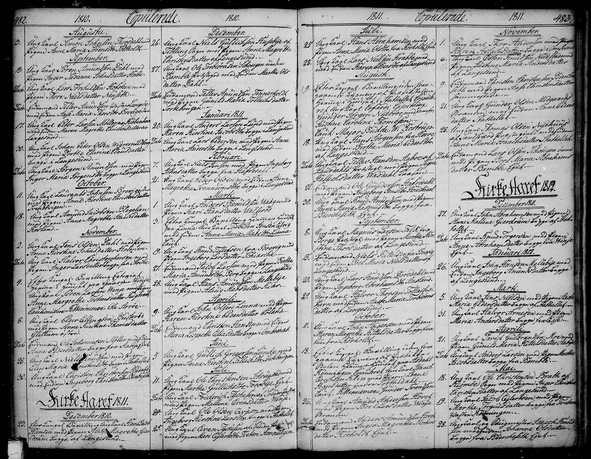 Bamble kirkebøker, AV/SAKO-A-253/F/Fa/L0002: Parish register (official) no. I 2, 1775-1814, p. 482-483