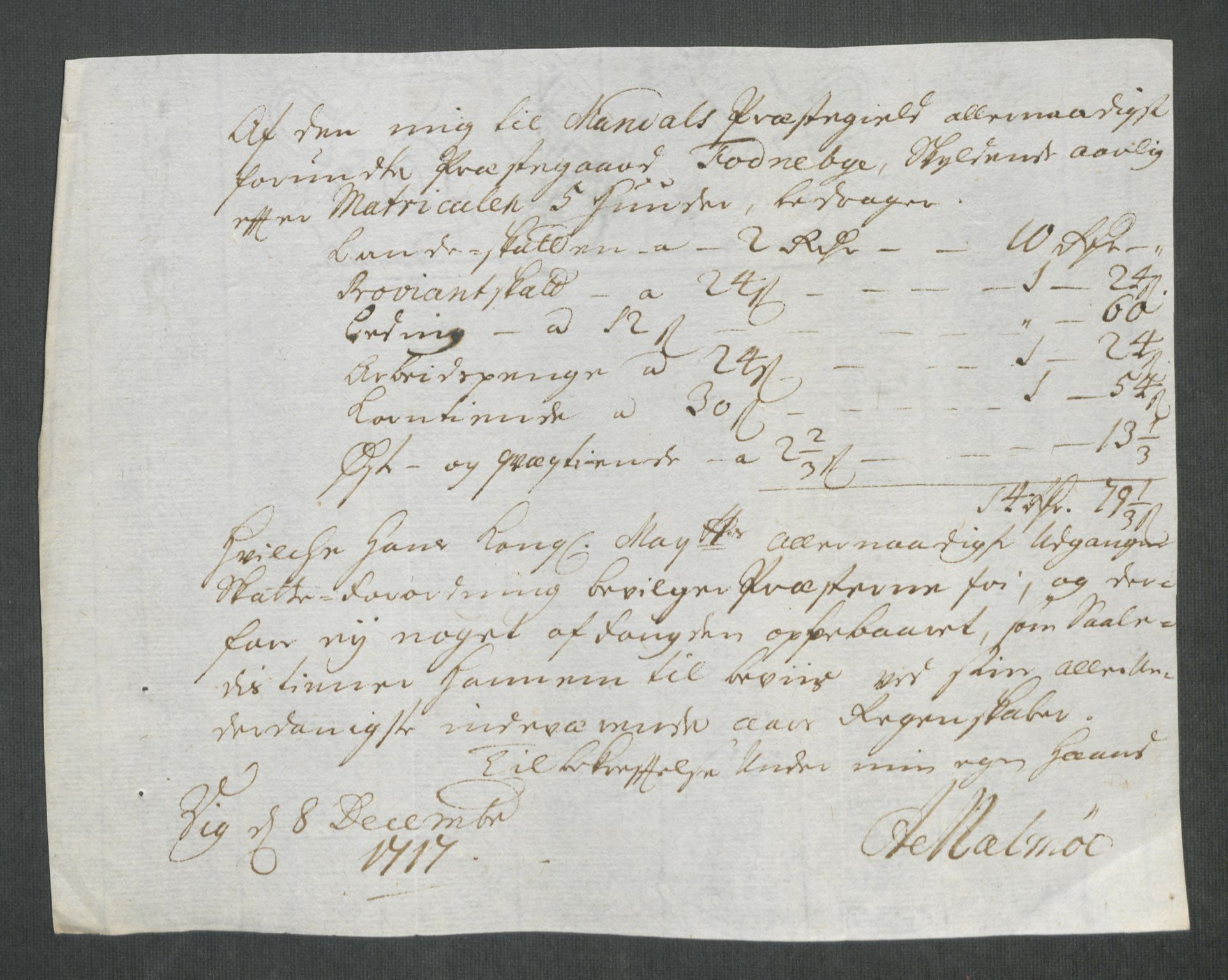 Rentekammeret inntil 1814, Reviderte regnskaper, Fogderegnskap, AV/RA-EA-4092/R43/L2561: Fogderegnskap Lista og Mandal, 1717, p. 217