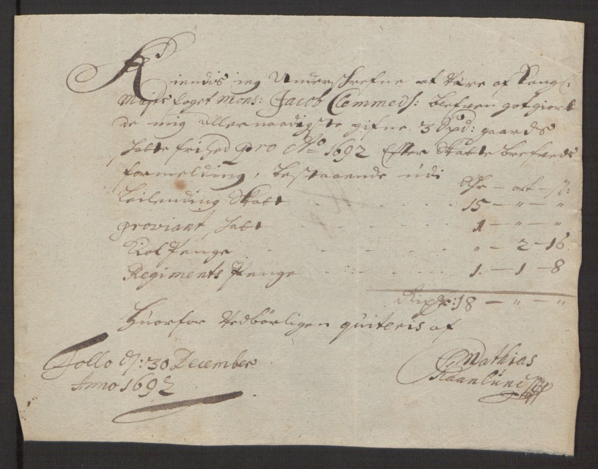 Rentekammeret inntil 1814, Reviderte regnskaper, Fogderegnskap, AV/RA-EA-4092/R58/L3937: Fogderegnskap Orkdal, 1691-1692, p. 363