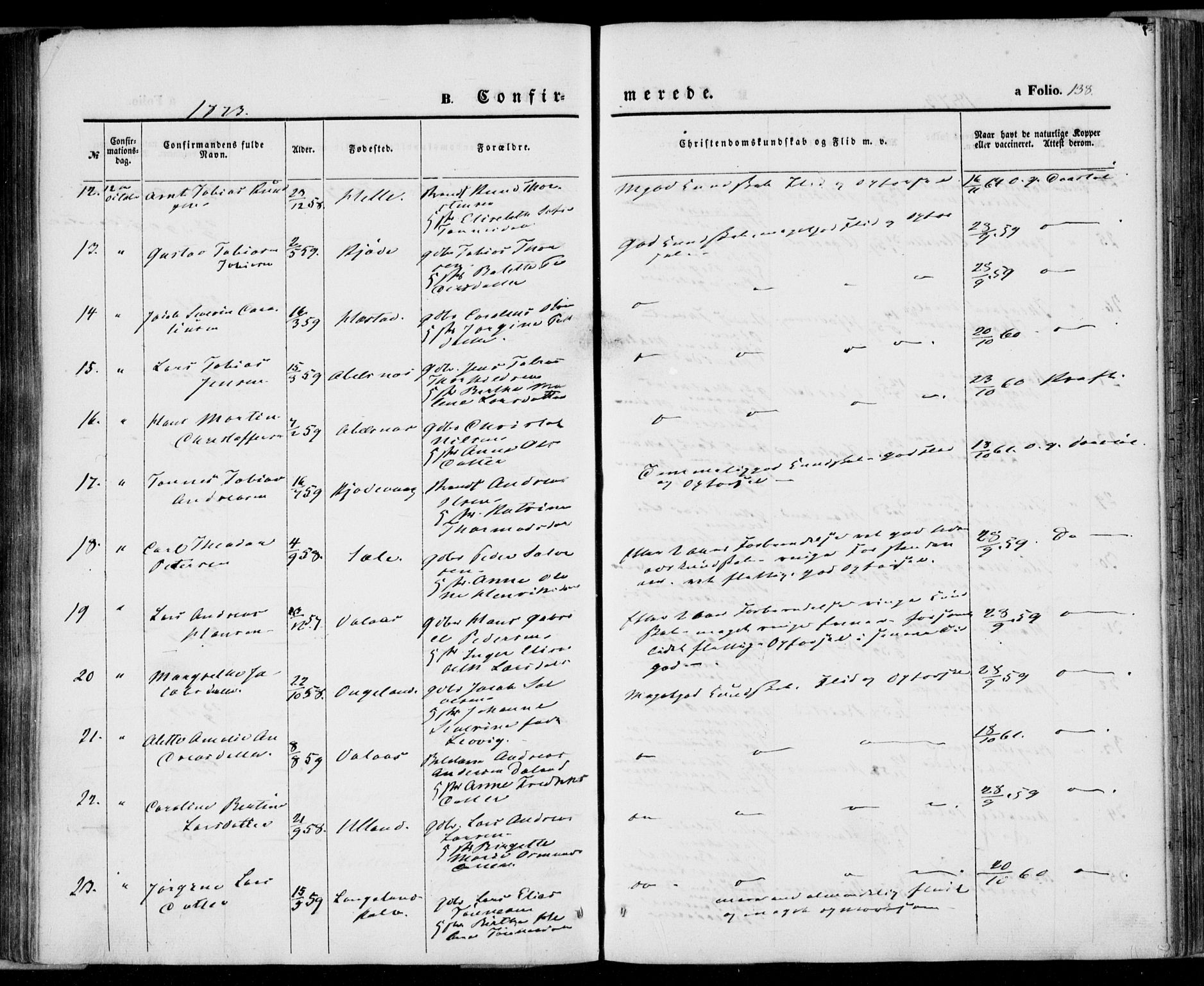 Flekkefjord sokneprestkontor, AV/SAK-1111-0012/F/Fa/Fab/L0004: Parish register (official) no. A 4, 1850-1875, p. 138