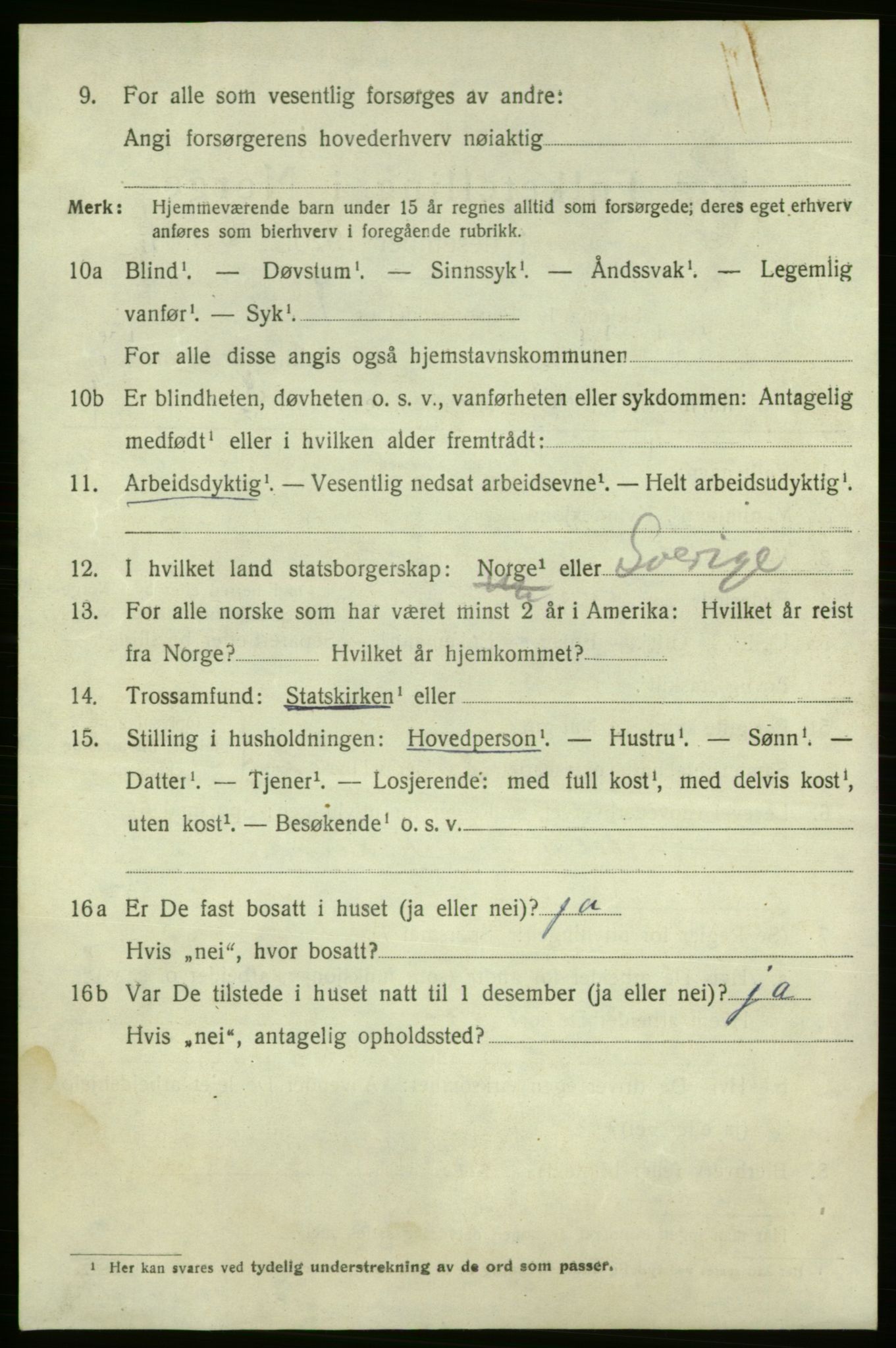 SAO, 1920 census for Fredrikshald, 1920, p. 26181