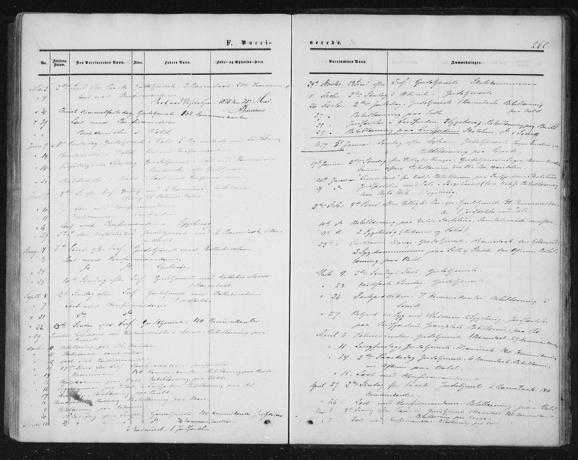 Ministerialprotokoller, klokkerbøker og fødselsregistre - Møre og Romsdal, SAT/A-1454/543/L0562: Parish register (official) no. 543A02, 1854-1884, p. 260
