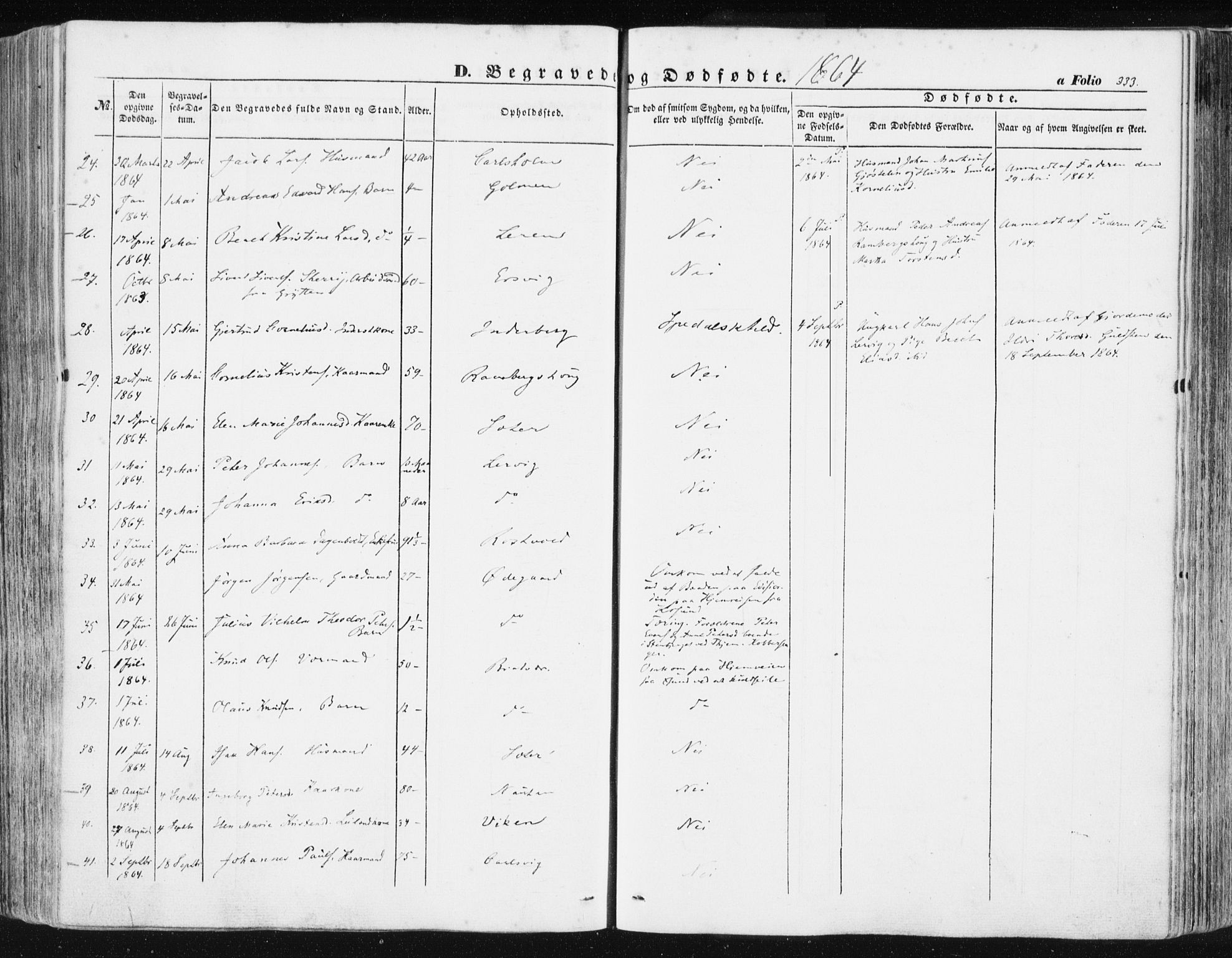 Ministerialprotokoller, klokkerbøker og fødselsregistre - Møre og Romsdal, AV/SAT-A-1454/581/L0937: Parish register (official) no. 581A05, 1853-1872, p. 333