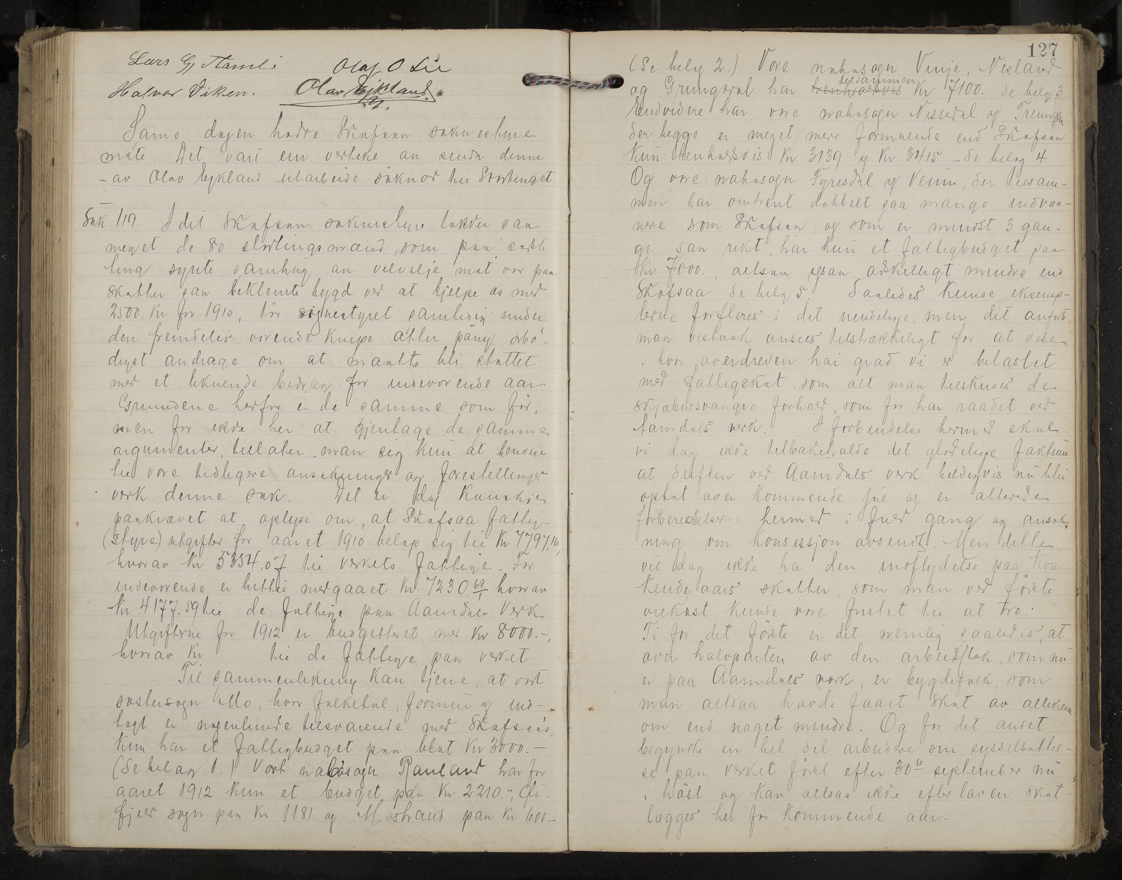 Mo formannskap og sentraladministrasjon, IKAK/0832021/A/L0004: Møtebok, 1903-1915, p. 127