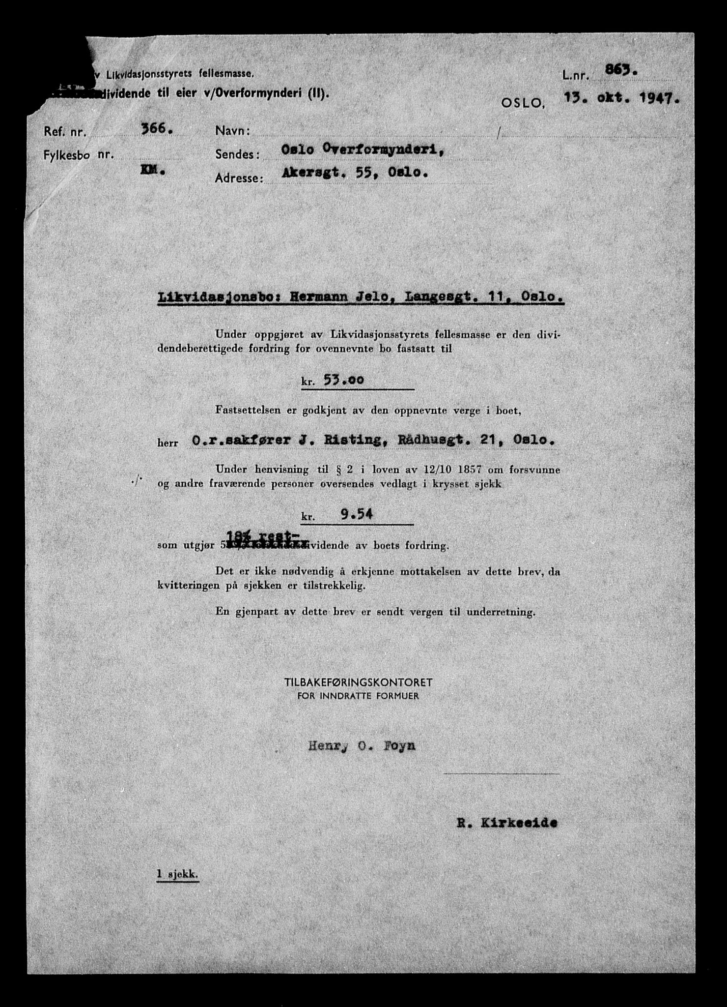 Justisdepartementet, Tilbakeføringskontoret for inndratte formuer, RA/S-1564/H/Hc/Hcc/L0947: --, 1945-1947, p. 513