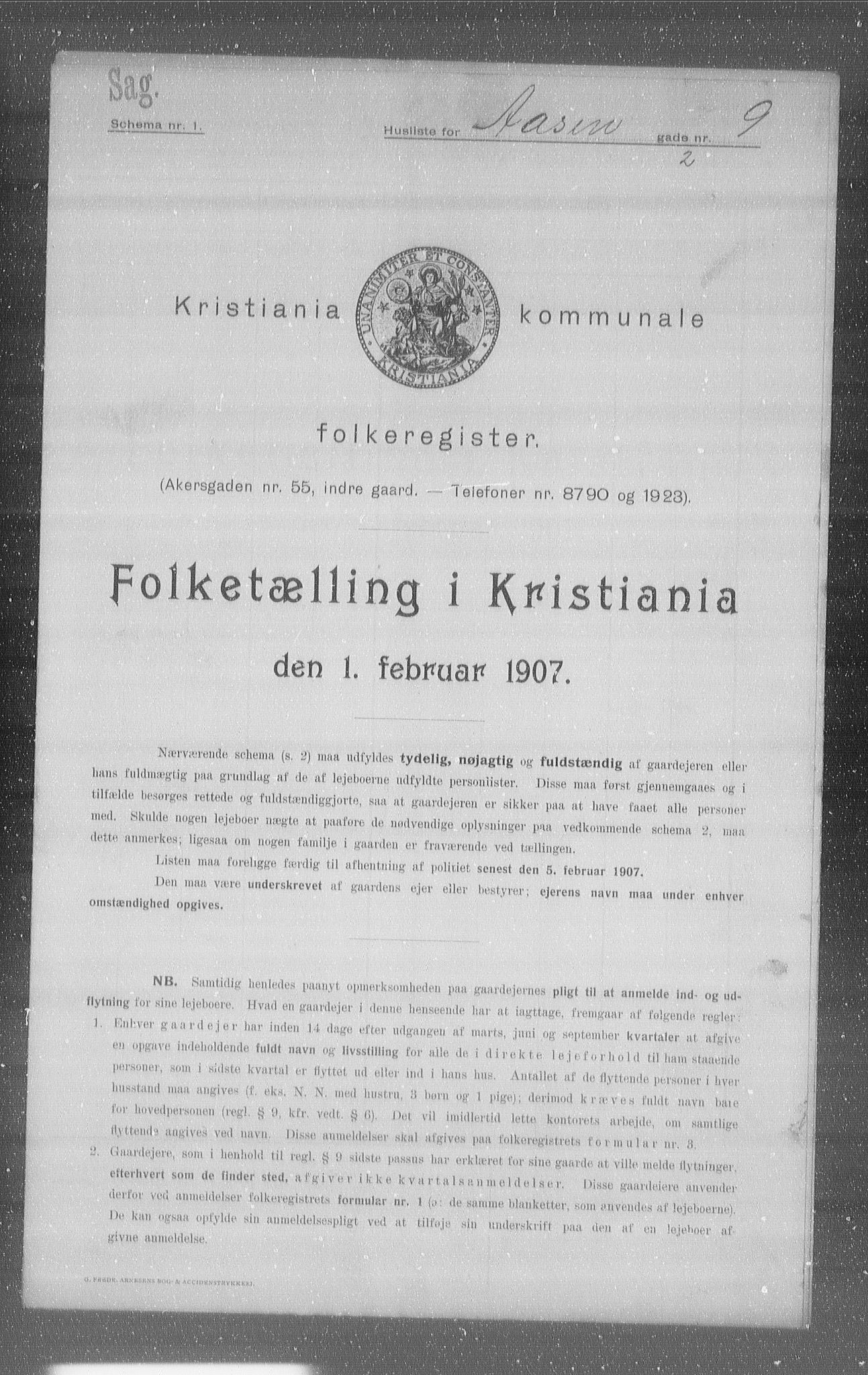 OBA, Municipal Census 1907 for Kristiania, 1907, p. 66634