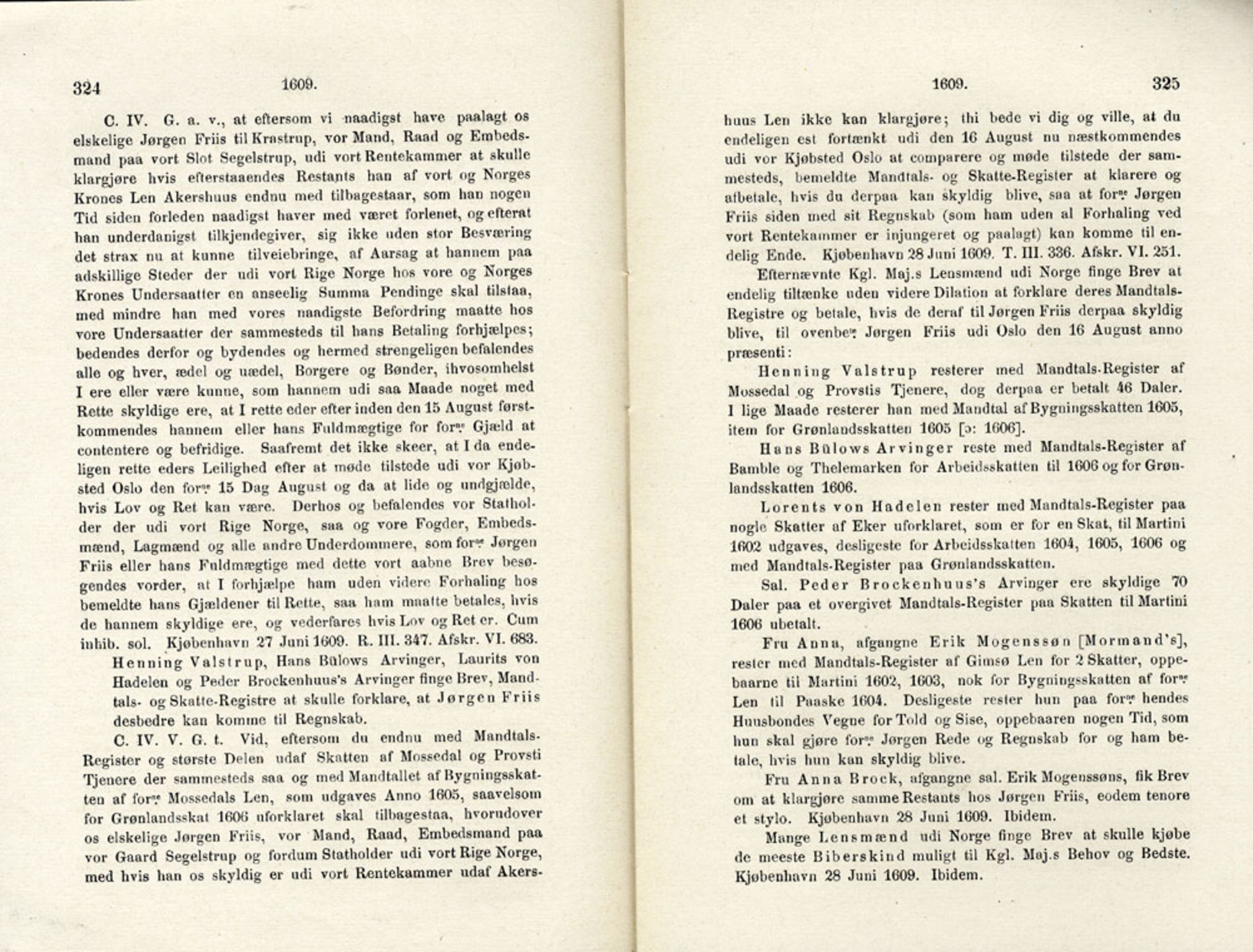 Publikasjoner utgitt av Det Norske Historiske Kildeskriftfond, PUBL/-/-/-: Norske Rigs-Registranter, bind 4, 1603-1618, p. 324-325