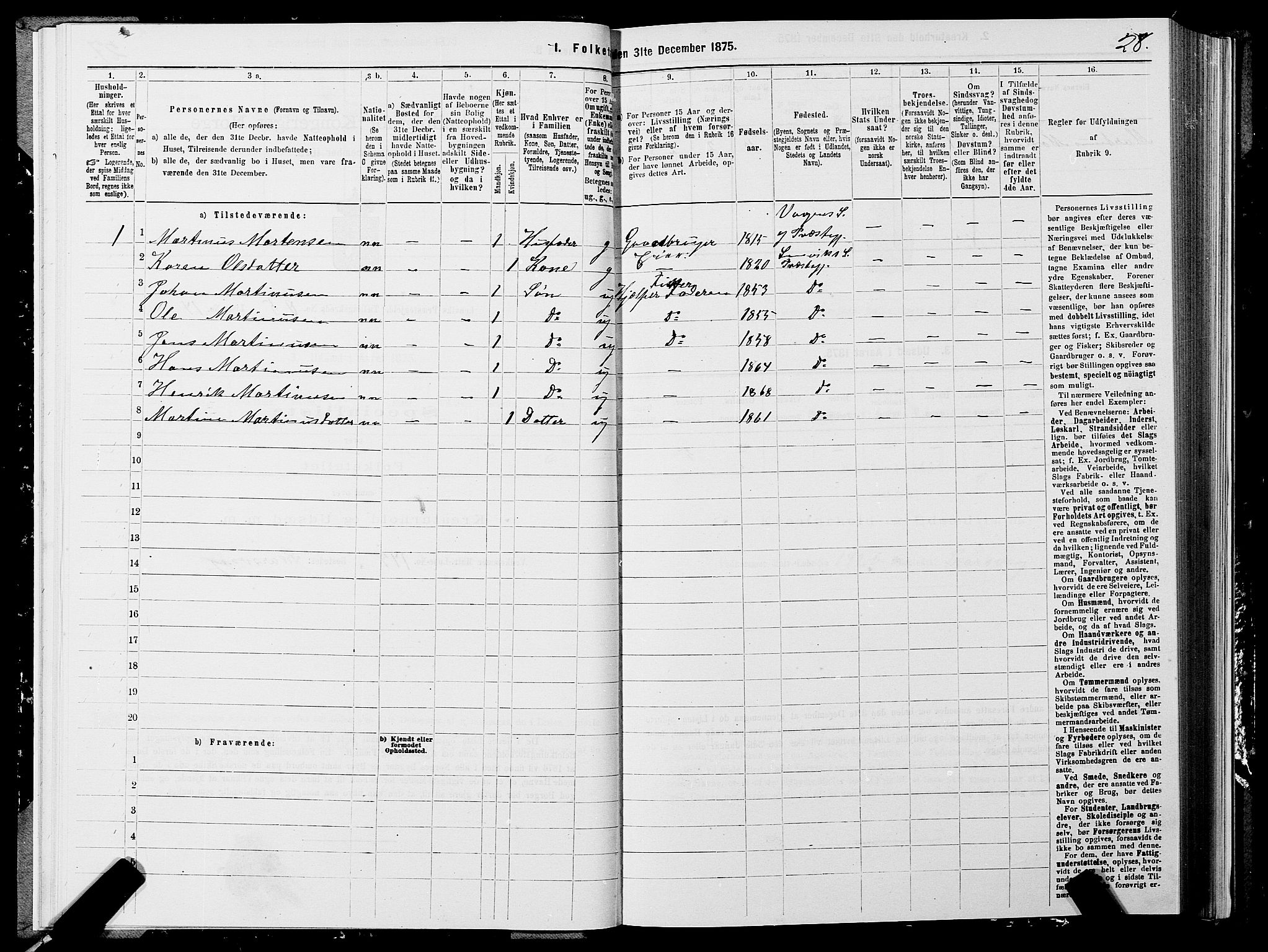 SATØ, 1875 census for 1931P Lenvik, 1875, p. 3028