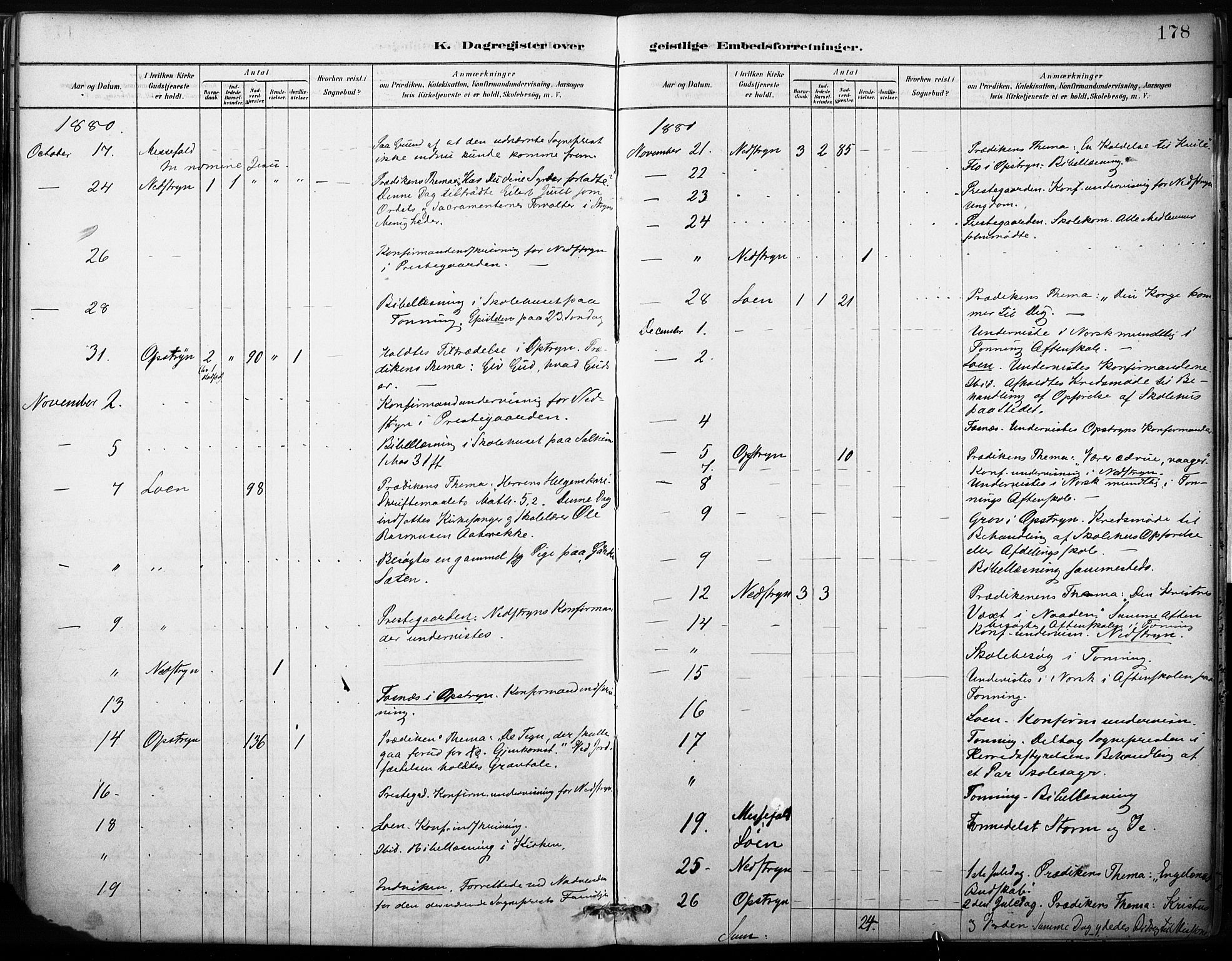 Stryn Sokneprestembete, AV/SAB-A-82501: Parish register (official) no. B 1, 1878-1907, p. 178