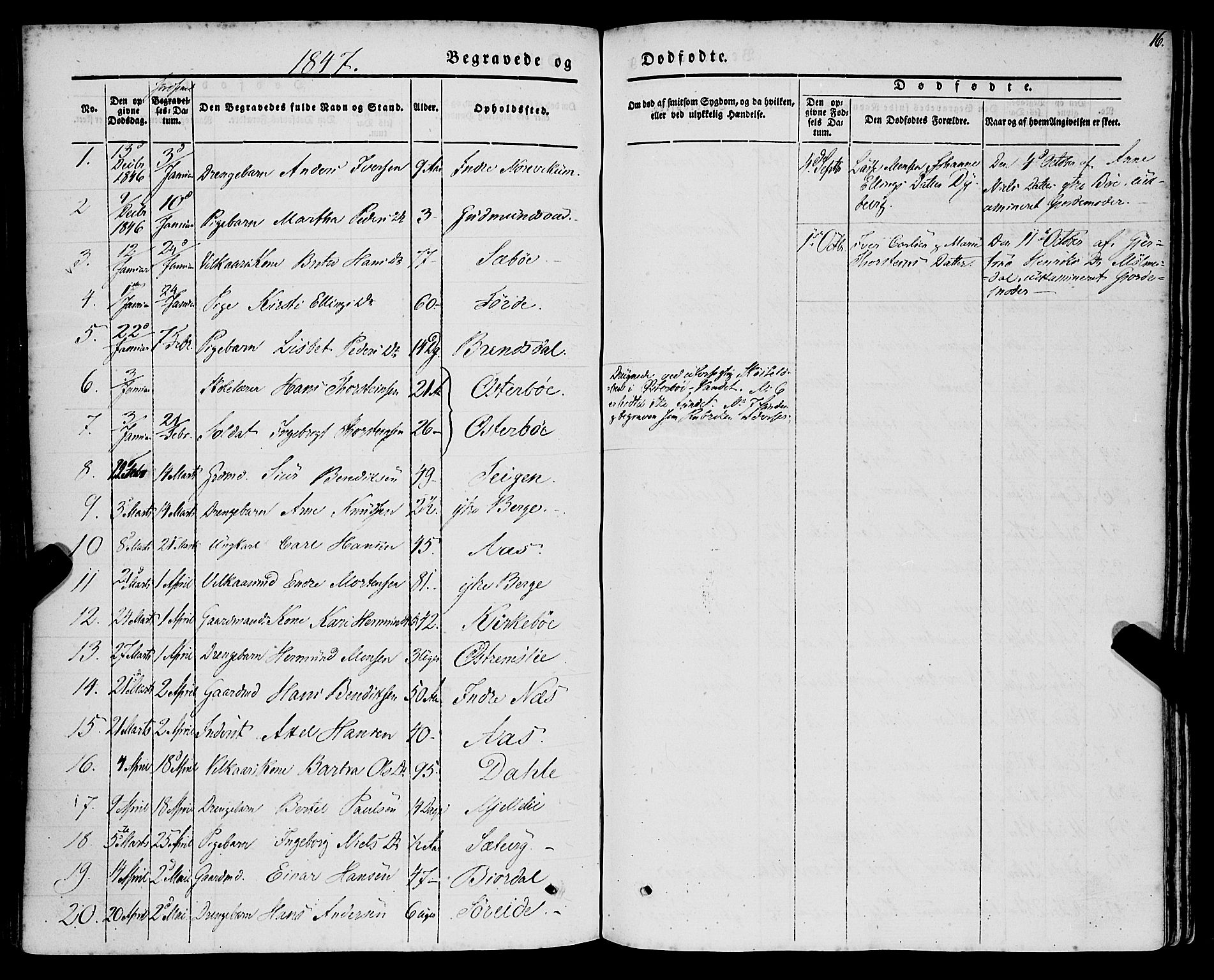 Lavik sokneprestembete, SAB/A-80901: Parish register (official) no. A 3, 1843-1863, p. 16