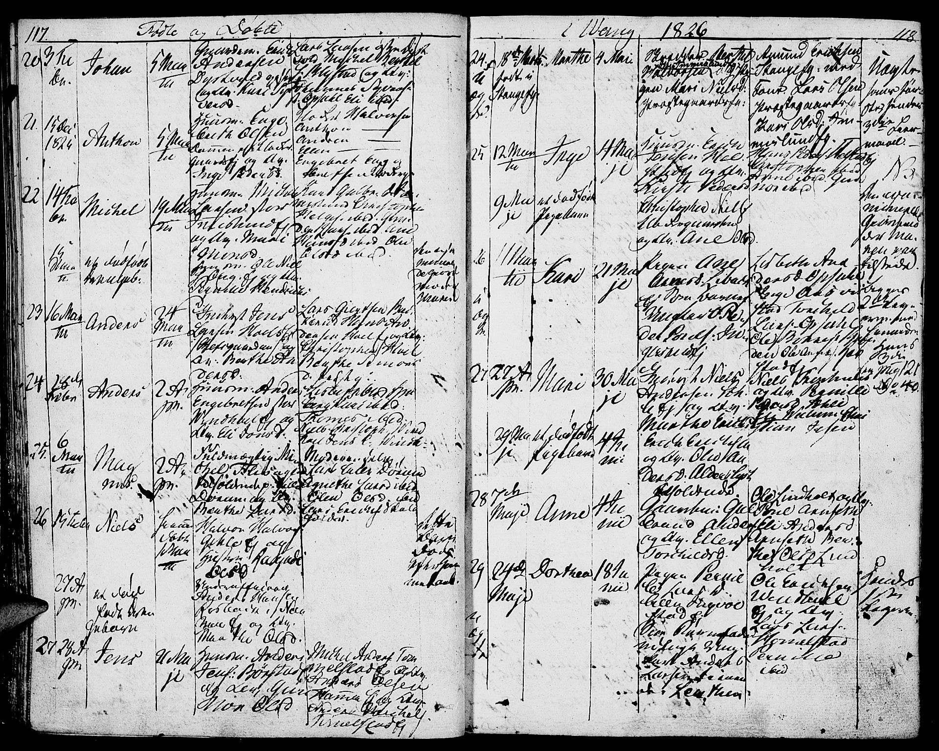 Vang prestekontor, Hedmark, AV/SAH-PREST-008/H/Ha/Haa/L0006: Parish register (official) no. 6 /1, 1809-1827, p. 117-118