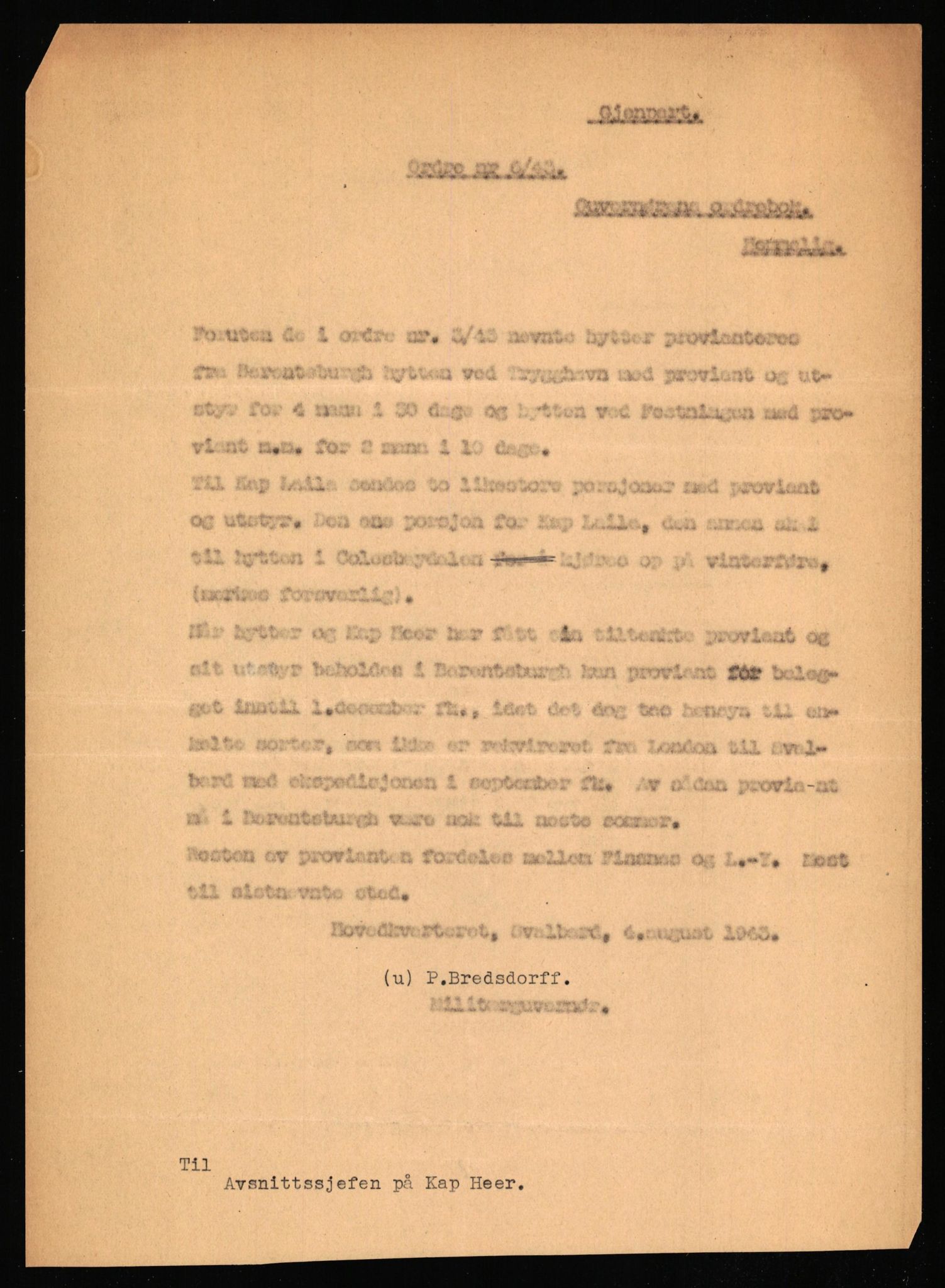 Forsvaret, Forsvarets krigshistoriske avdeling, AV/RA-RAFA-2017/Y/Yf/L0214: II-C-11-2851-2856  -  Svalbard.  Jan Mayen.  Syd-Georgia.  Walchern., 1940-1945, p. 426