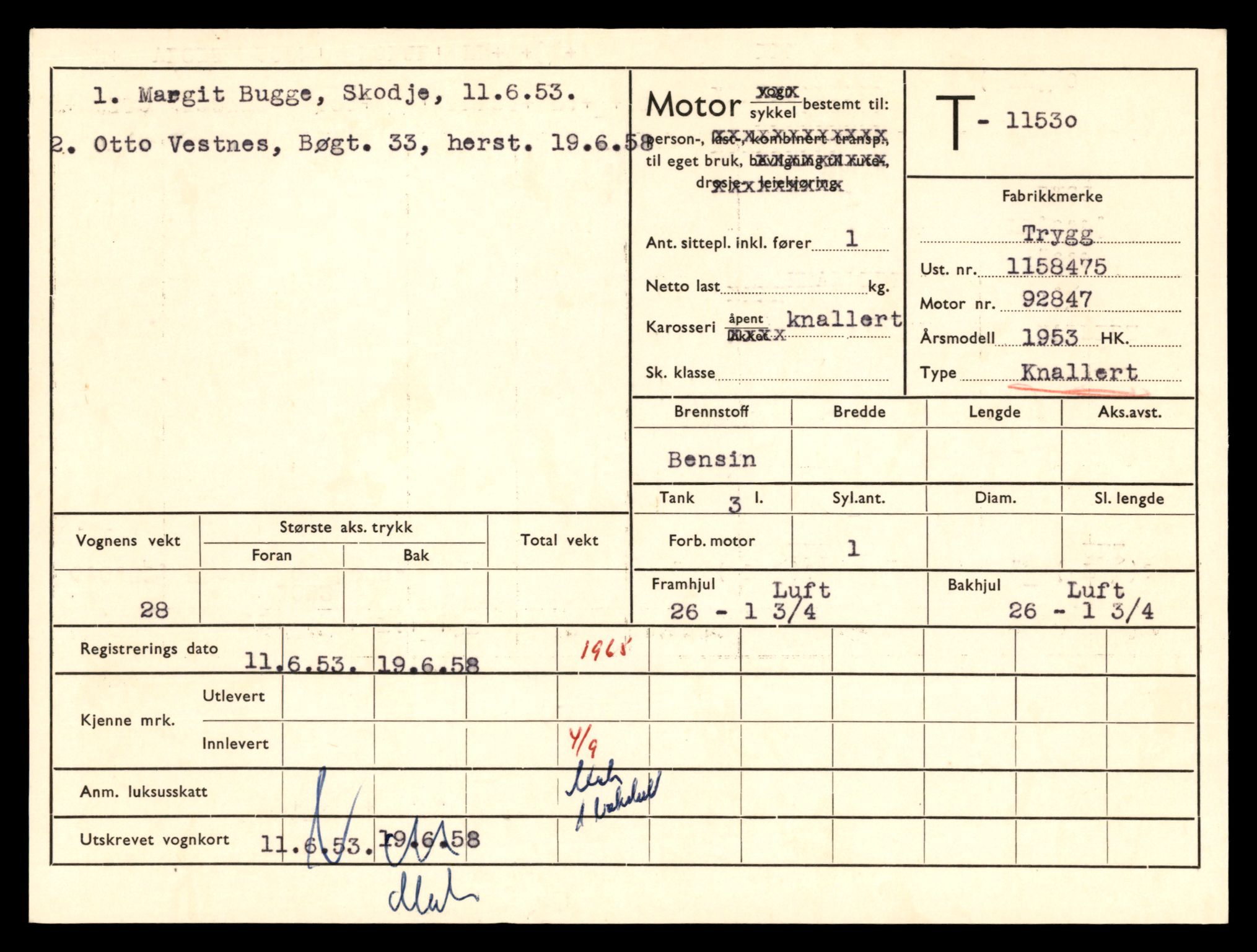 Møre og Romsdal vegkontor - Ålesund trafikkstasjon, SAT/A-4099/F/Fe/L0029: Registreringskort for kjøretøy T 11430 - T 11619, 1927-1998, p. 1786